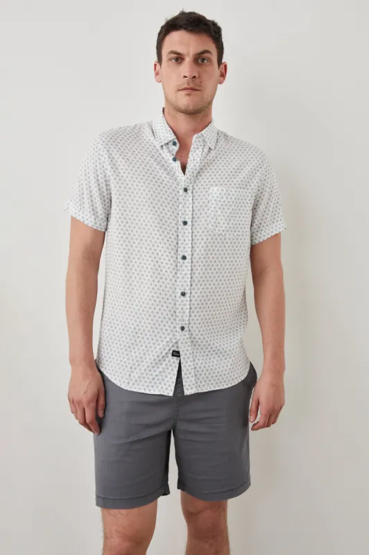 CARSON SHIRT - DIAMOND GEO CREAM sold by Rails
