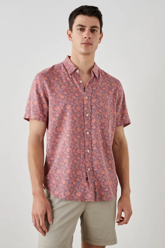 CARSON SHIRT - COASTAL WOOD BLOCK ROYAL BLAZE sold by Rails
