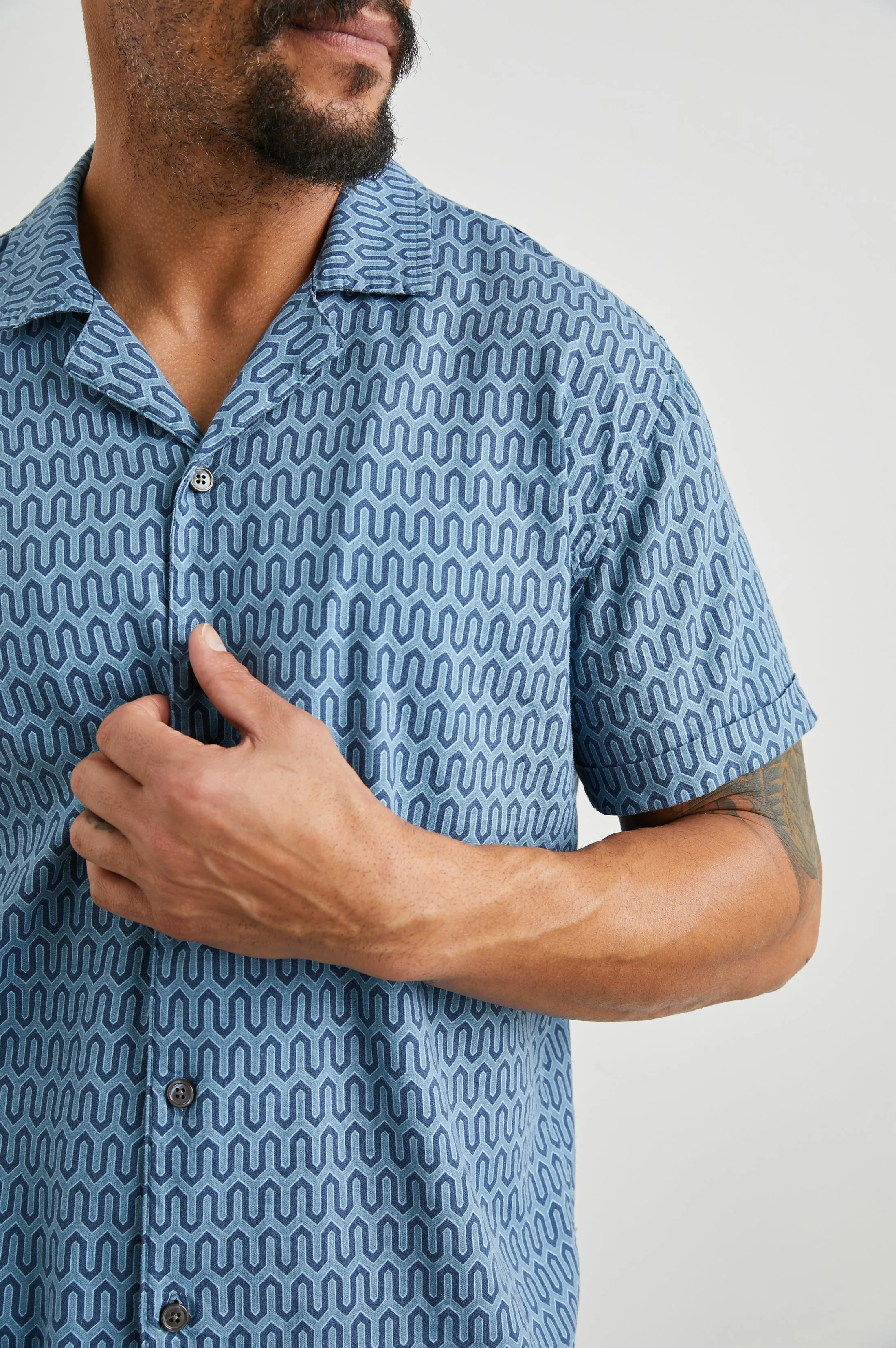 WAIMEA SHIRT - WISHBONE BLUES sold by Rails