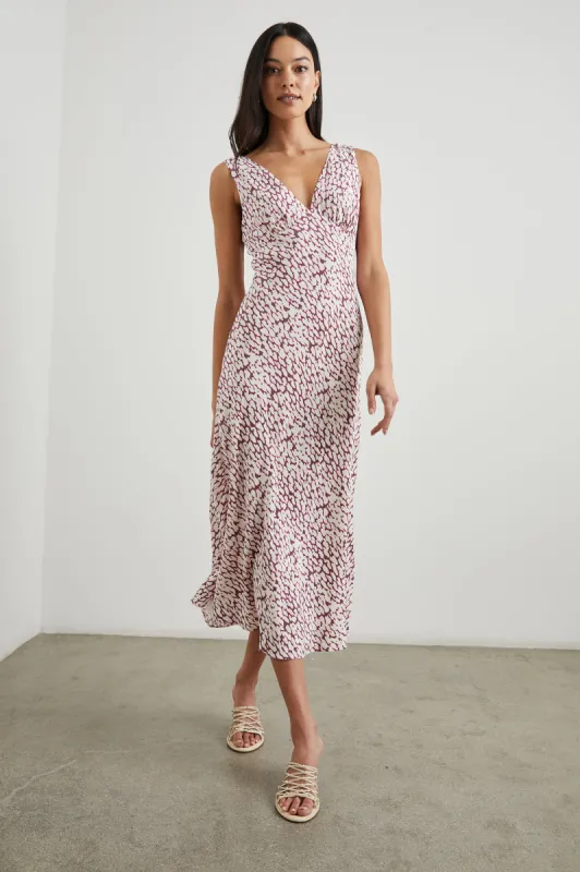 AUDRINA DRESS - PINK STATIC LEOPARD sold by Rails