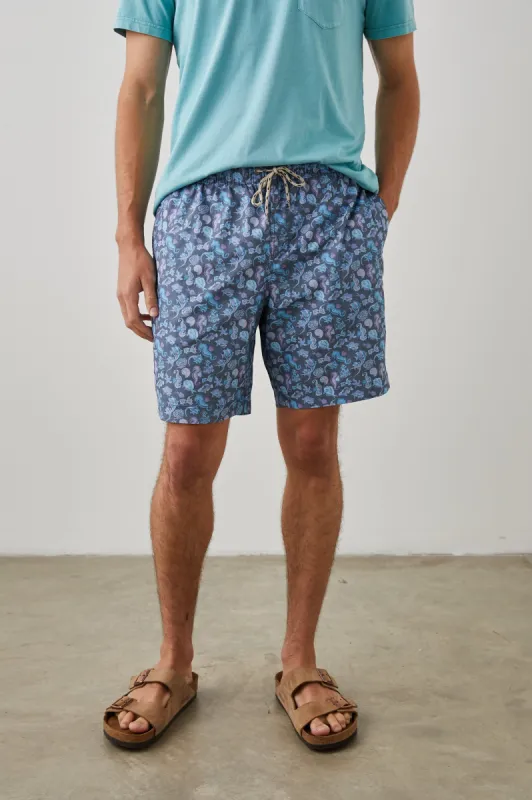 KIAN SWIM SHORT - BLUE MIAMI COVE sold by Rails