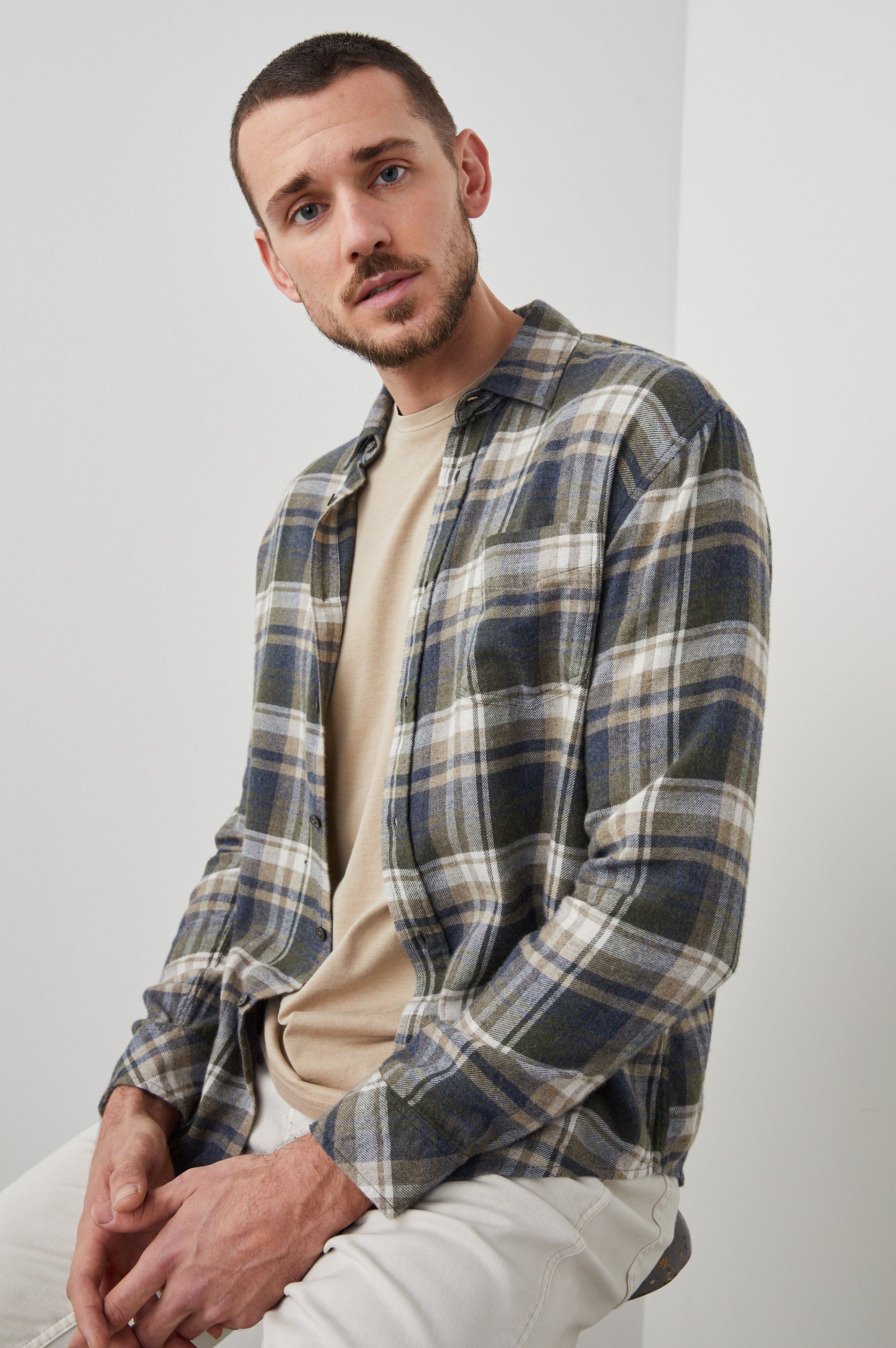 LENNOX SHIRT - BLUE MOSS LODGE sold by Rails product image thumbnail 4