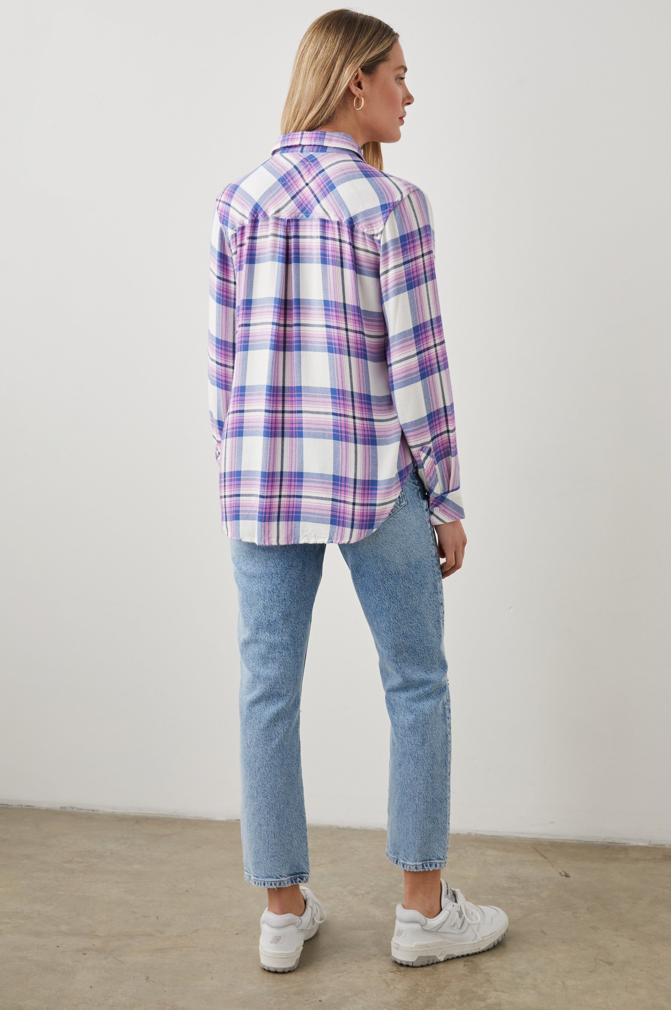 HUNTER SHIRT - WHITE DENIM BERRY sold by Rails product image thumbnail 6