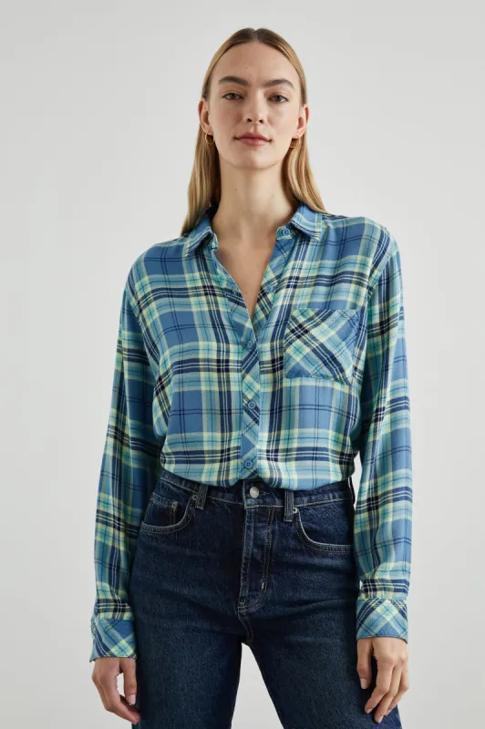 HUNTER SHIRT - BLUEBELL CITRON sold by Rails
