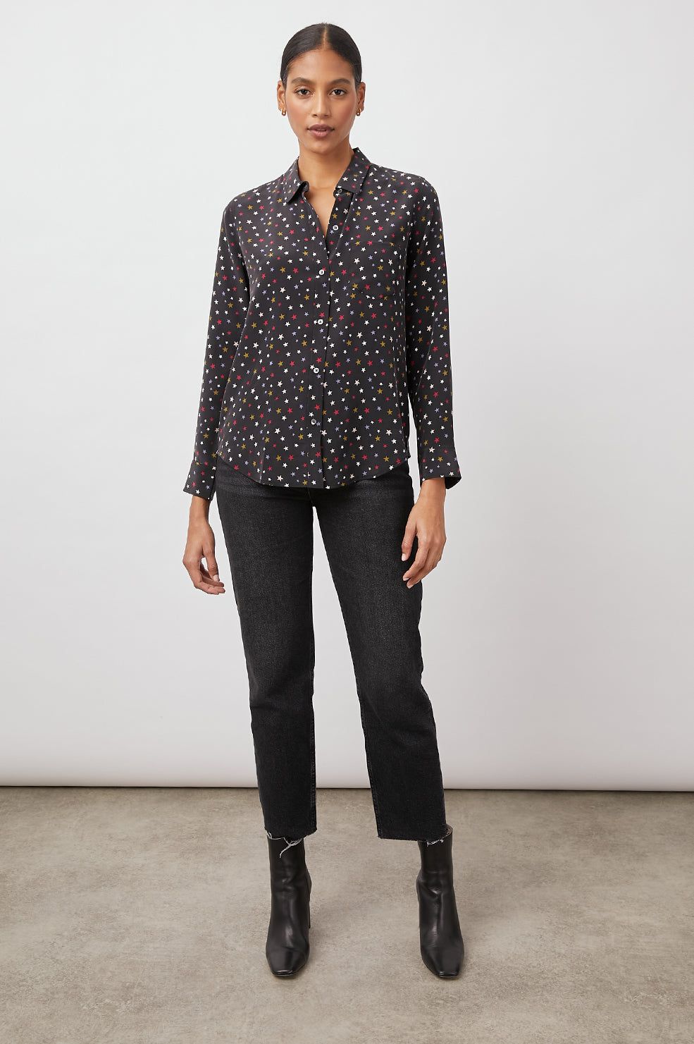 KATE SHIRT - SILK RAINBOW STARS sold by Rails product image thumbnail 3