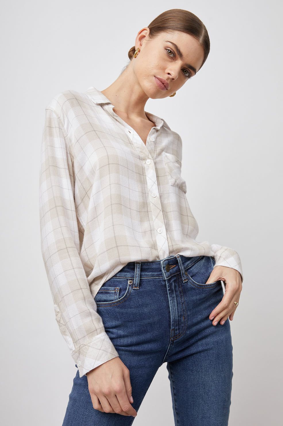 HUNTER SHIRT - WHITE ALMOND sold by Rails product image thumbnail 3