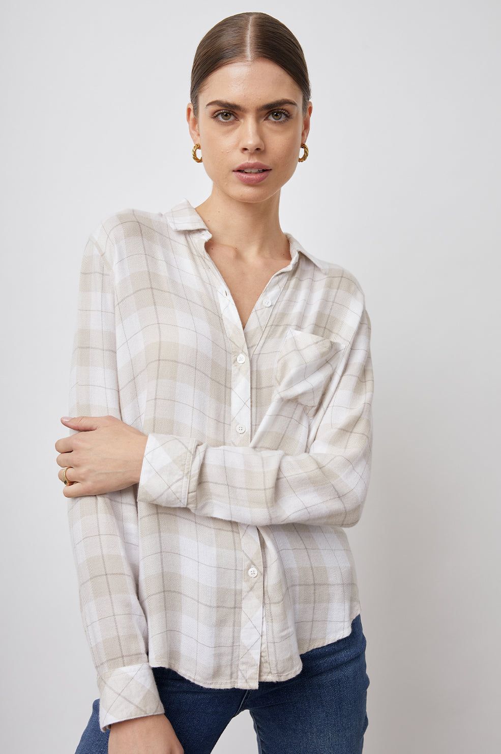 HUNTER SHIRT - WHITE ALMOND sold by Rails product image thumbnail 4