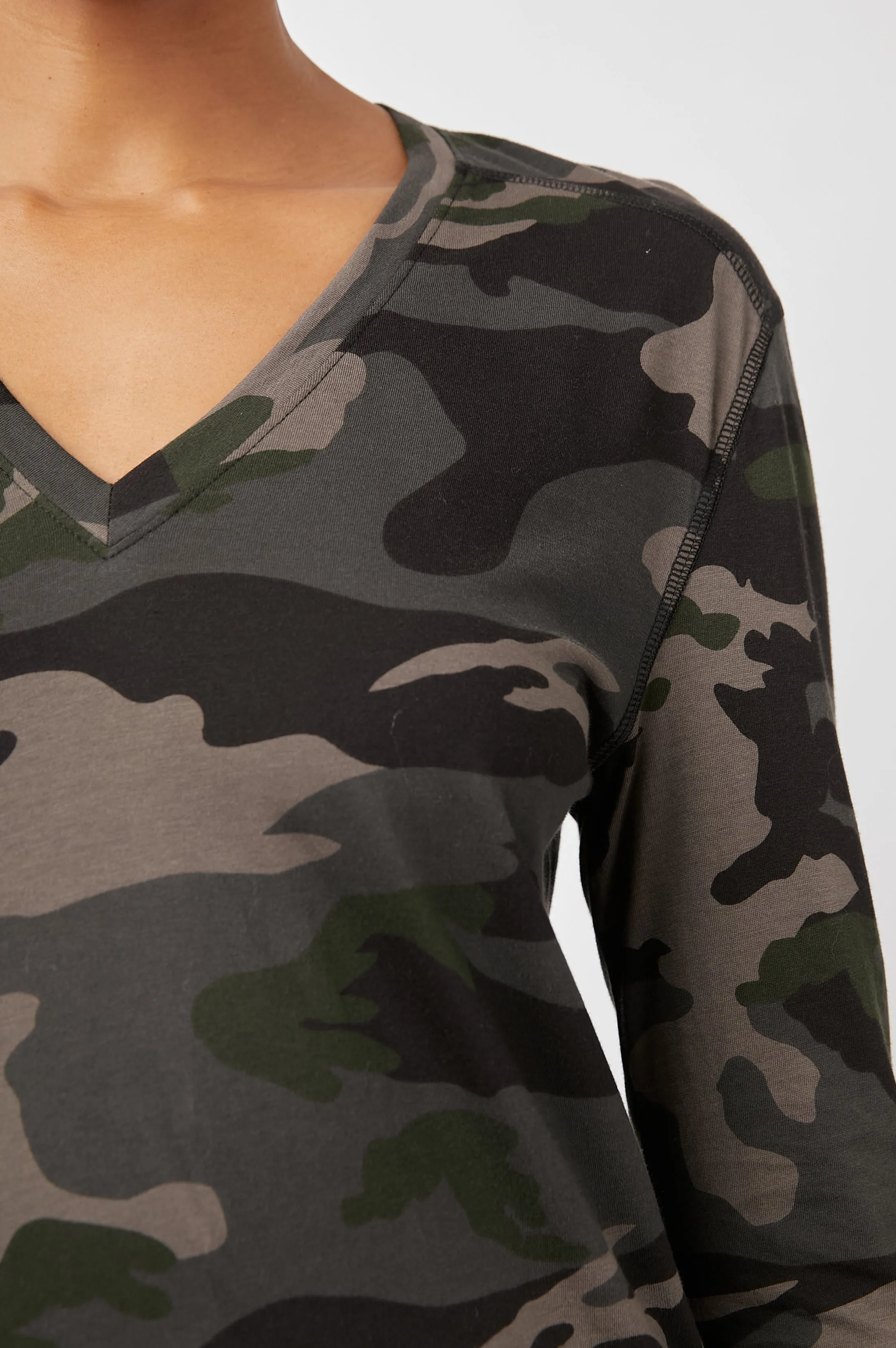 THE SAMI LONG SLEEVE V T-SHIRT - FOREST CAMO sold by Rails product image thumbnail 2