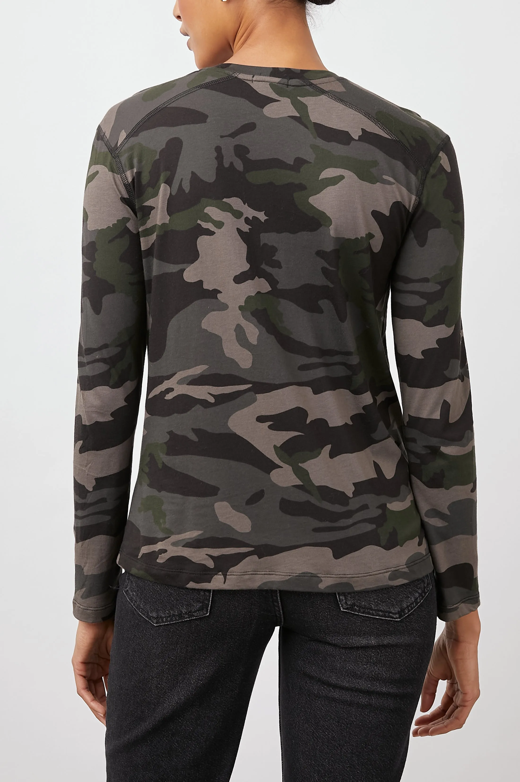THE SAMI LONG SLEEVE V T-SHIRT - FOREST CAMO sold by Rails product image thumbnail 4