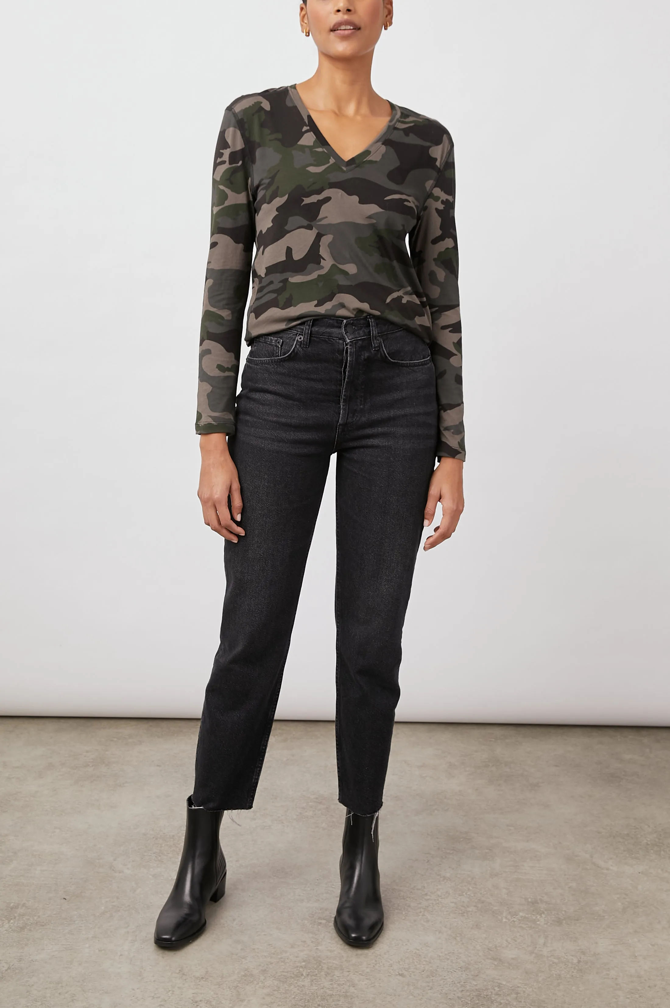 THE SAMI LONG SLEEVE V T-SHIRT - FOREST CAMO sold by Rails product image thumbnail 3