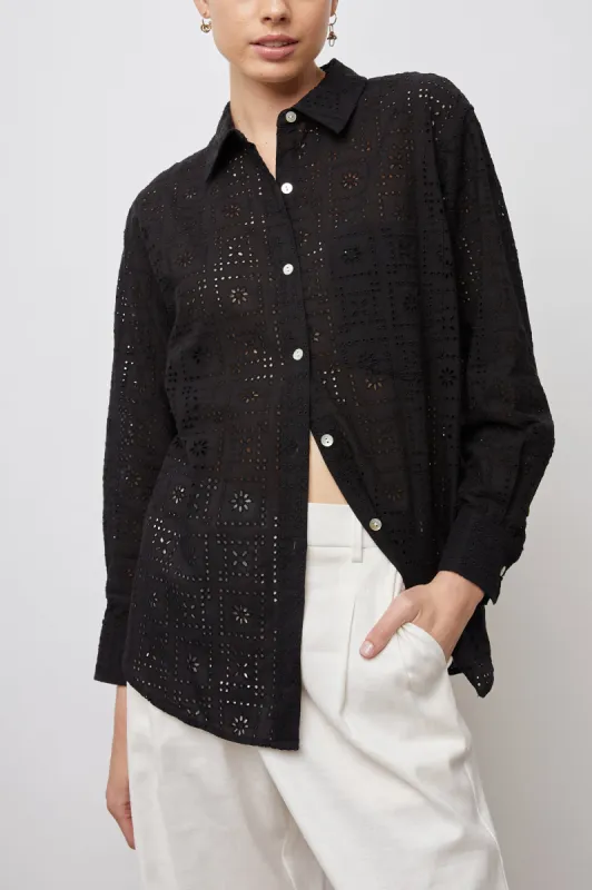 ARLO SHIRT - BLACK SEA EYELET sold by Rails