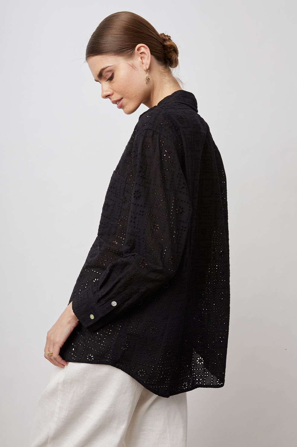 ARLO SHIRT - BLACK SEA EYELET sold by Rails product image thumbnail 4