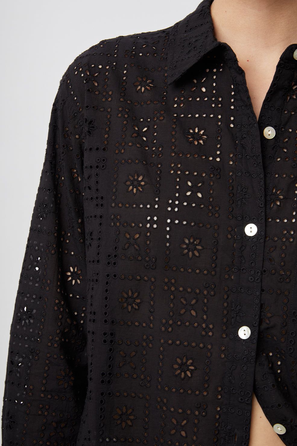 ARLO SHIRT - BLACK SEA EYELET sold by Rails product image thumbnail 2