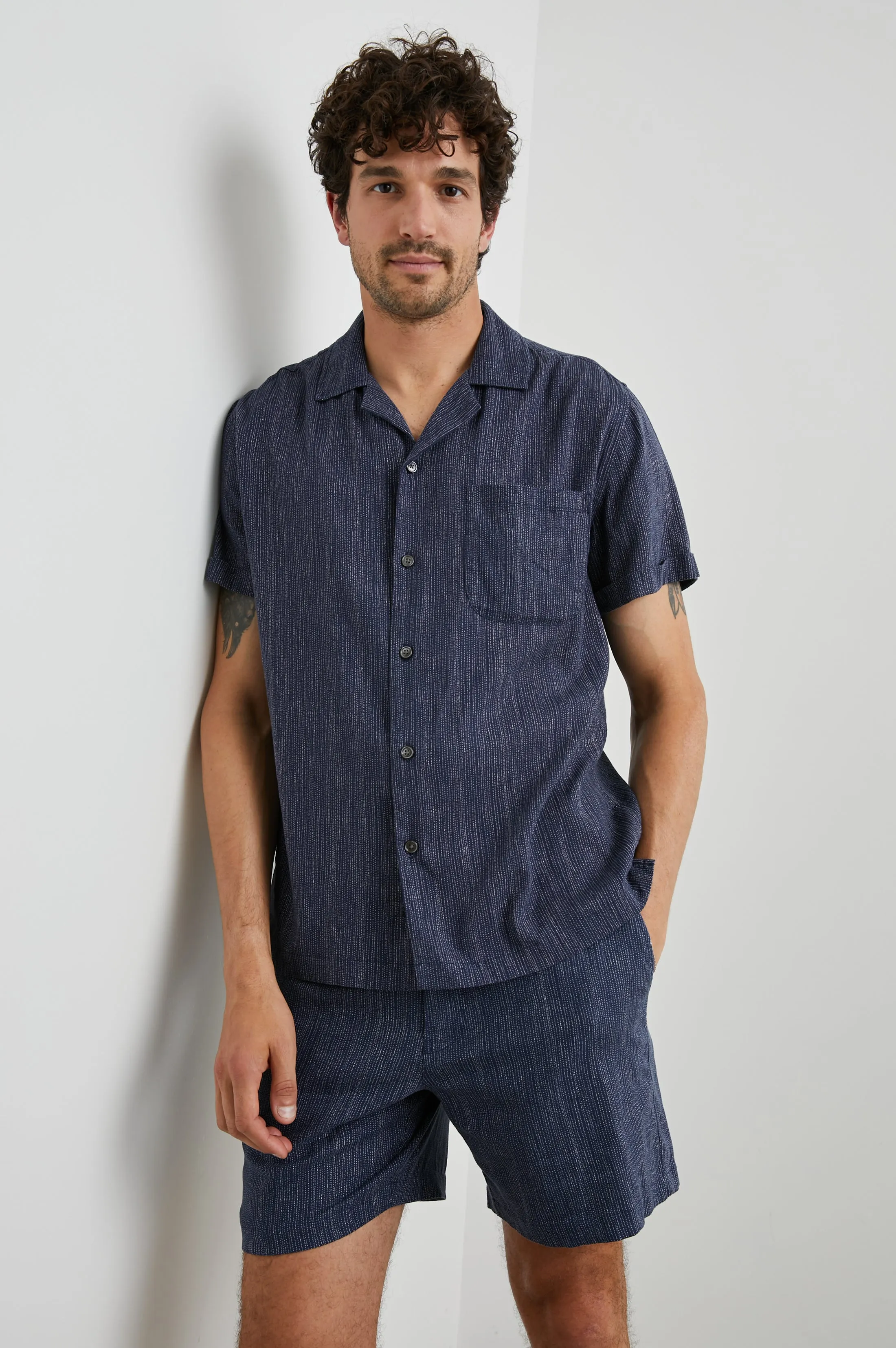 WAIMEA SHIRT - MATRIX NAVY PEARL sold by Rails