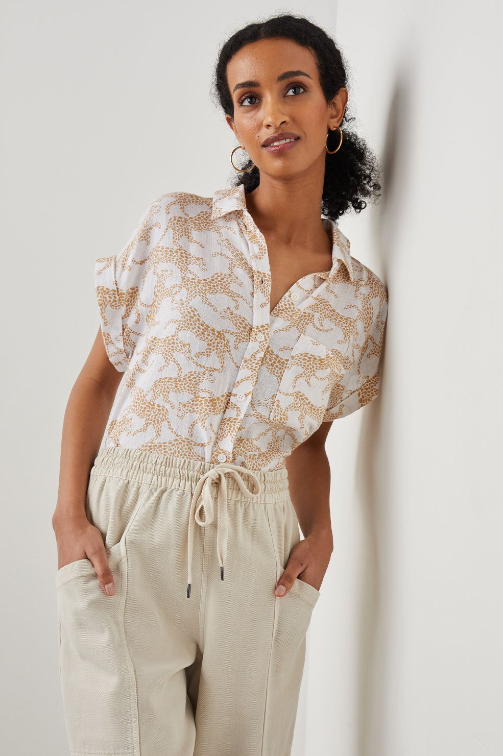 WHITNEY SHIRT - GOLD CHEETAH sold by Rails product image thumbnail 4