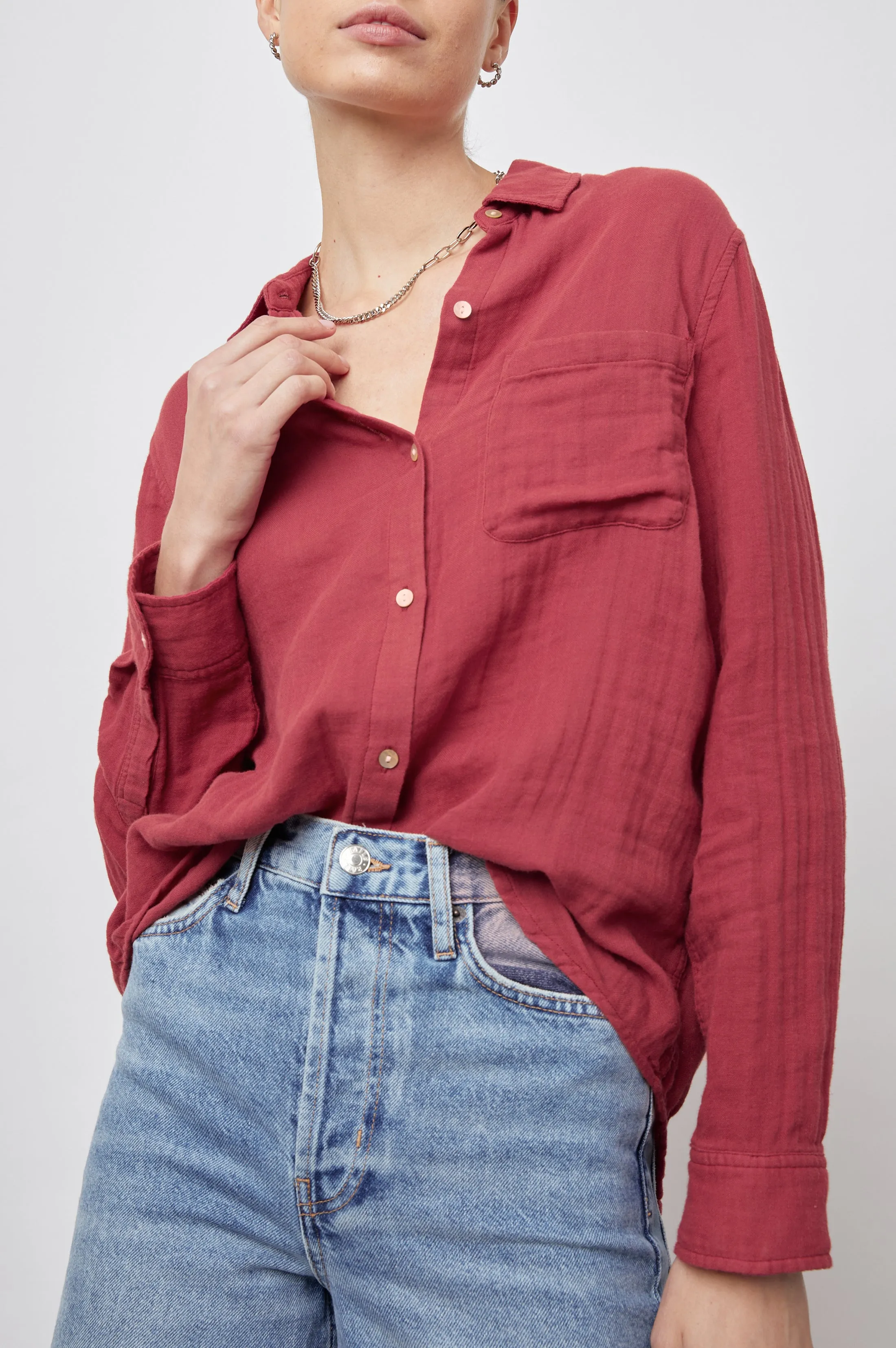 ELLIS SHIRT - CRANBERRY sold by Rails product image thumbnail 4