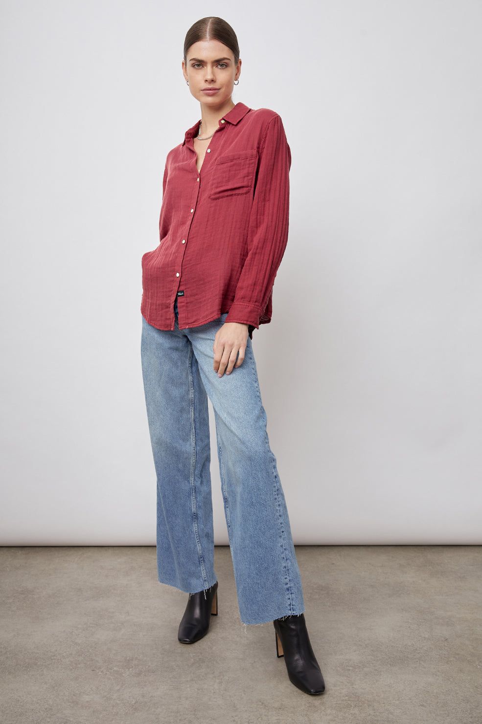 ELLIS SHIRT - CRANBERRY sold by Rails product image thumbnail 3