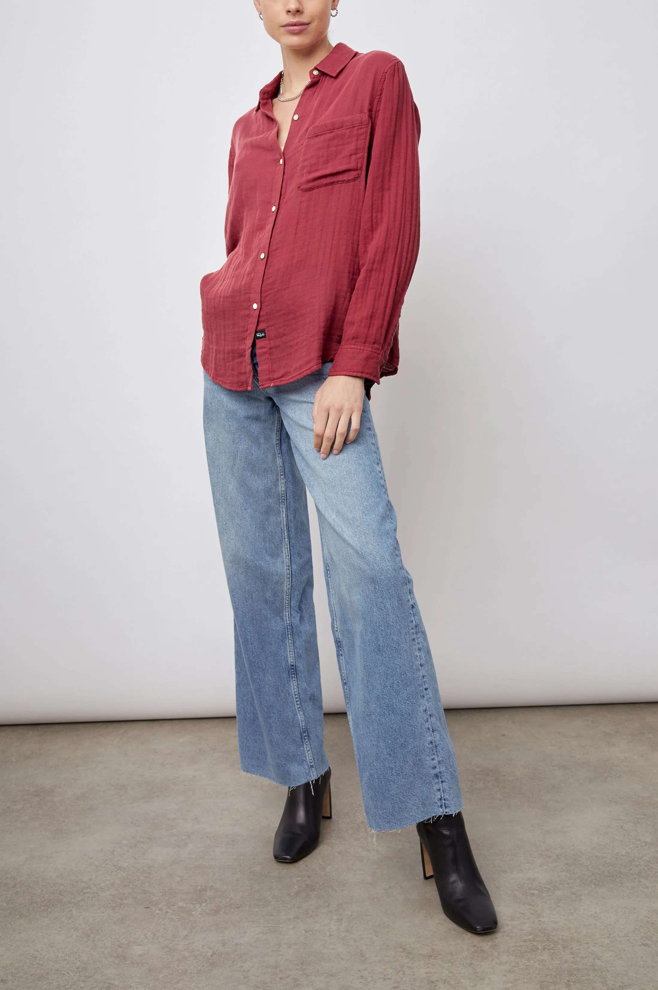 ELLIS SHIRT - CRANBERRY sold by Rails product image thumbnail 3