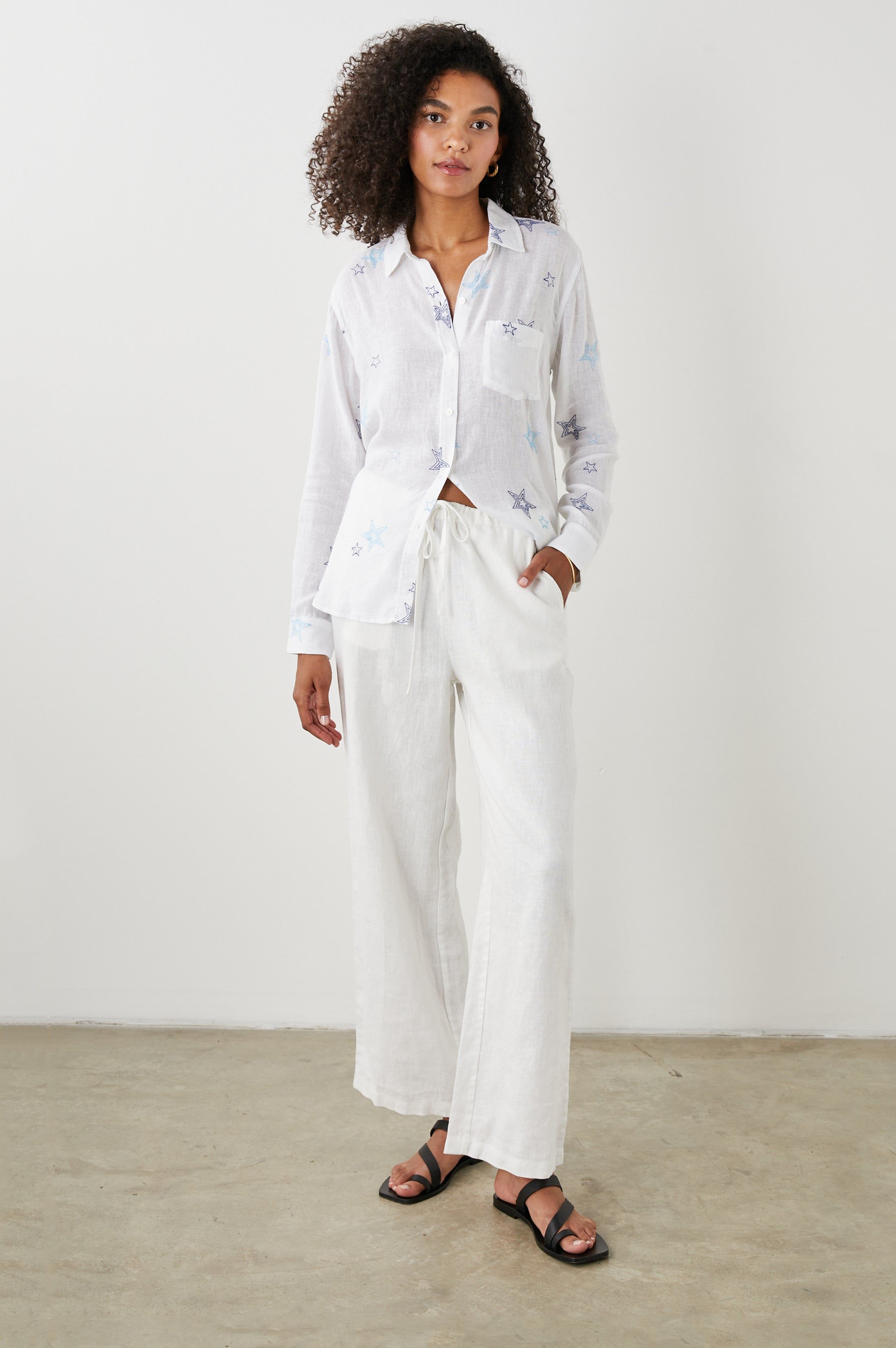 CHARLI SHIRT - NAVY STITCHED STARS sold by Rails product image thumbnail 3