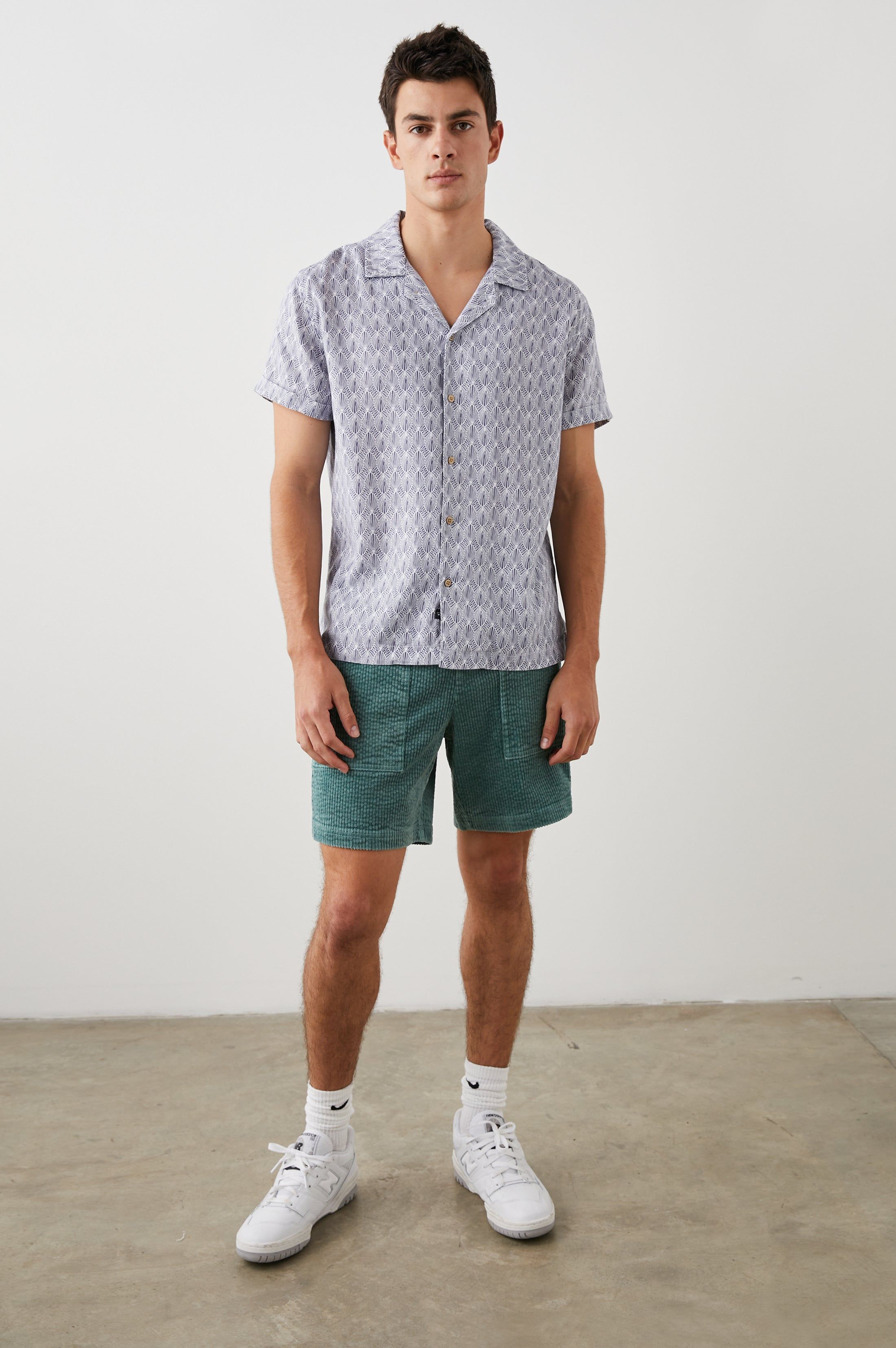 LANAI SHIRT - TIN STAMP SEATIA WHITE sold by Rails product image thumbnail 3