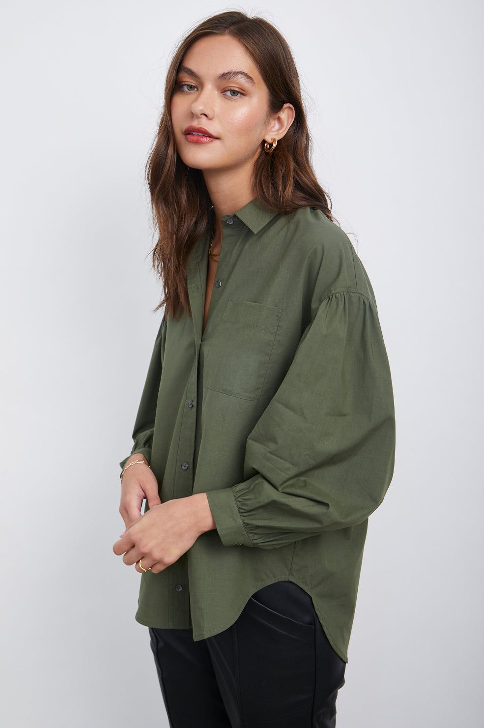 JANAE SHIRT - OLIVE SMOKE sold by Rails product image thumbnail 4