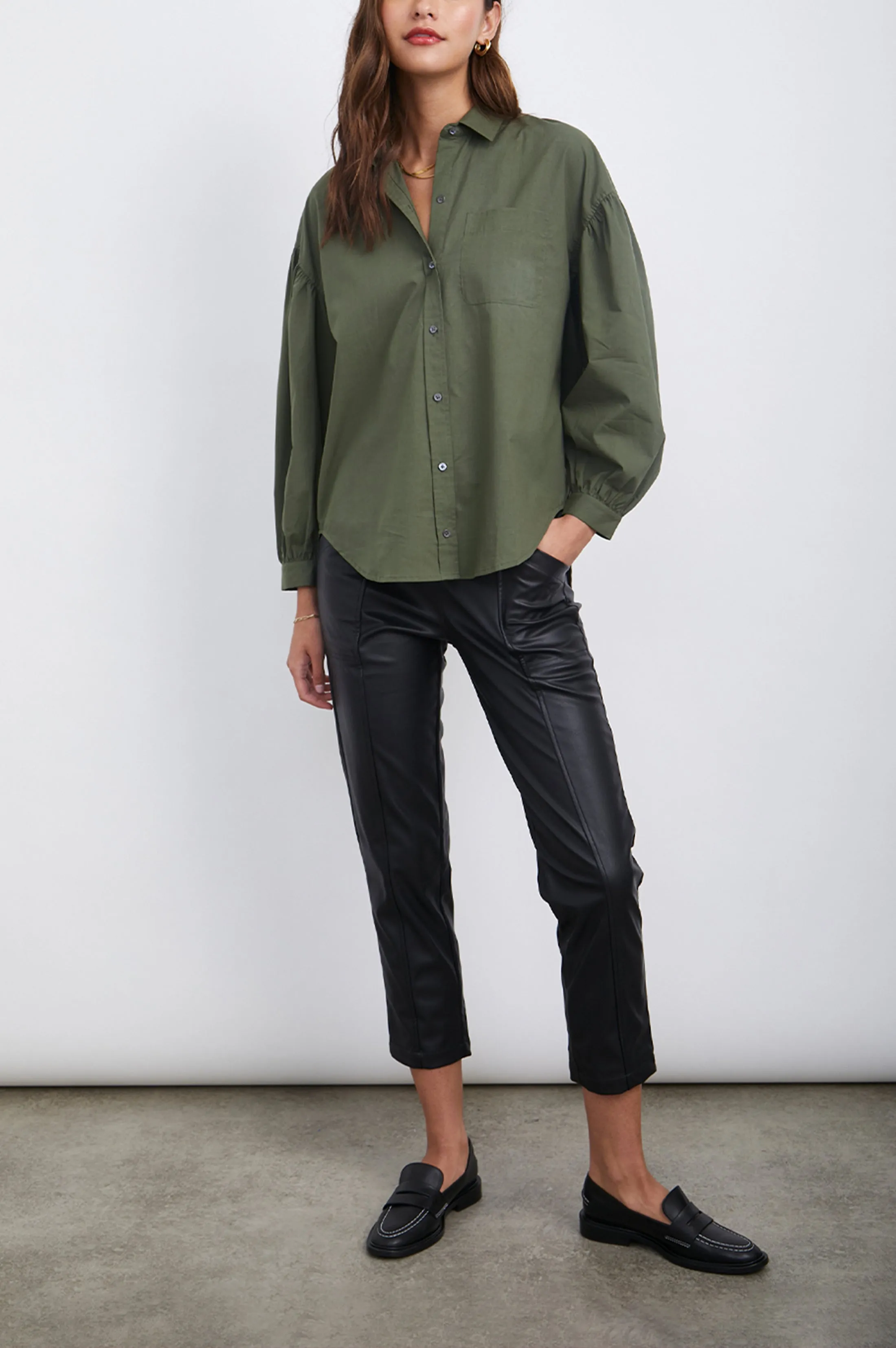 JANAE SHIRT - OLIVE SMOKE sold by Rails product image thumbnail 3