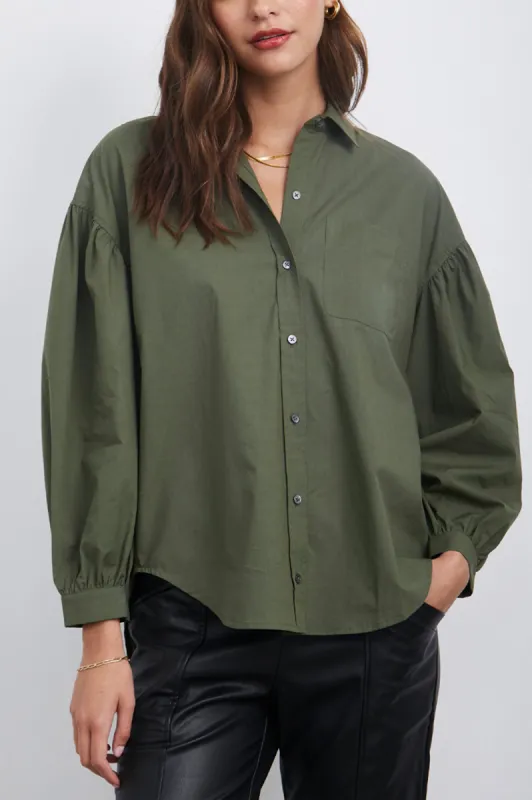 JANAE SHIRT - OLIVE SMOKE sold by Rails