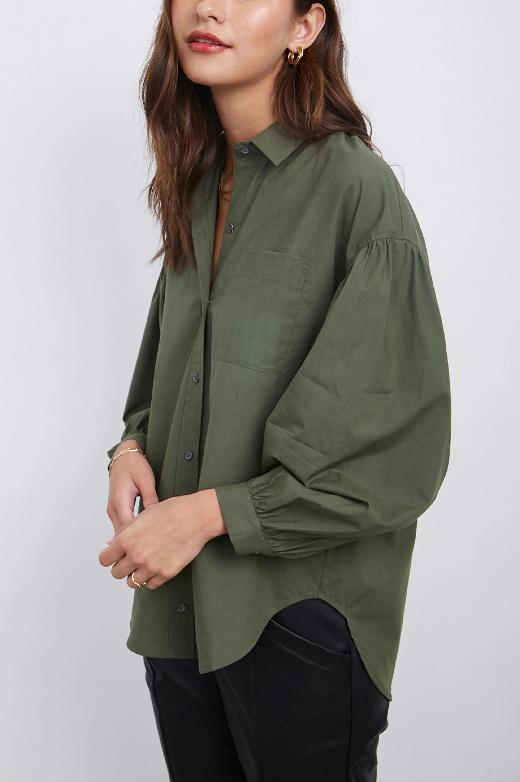 JANAE SHIRT - OLIVE SMOKE sold by Rails product image thumbnail 4