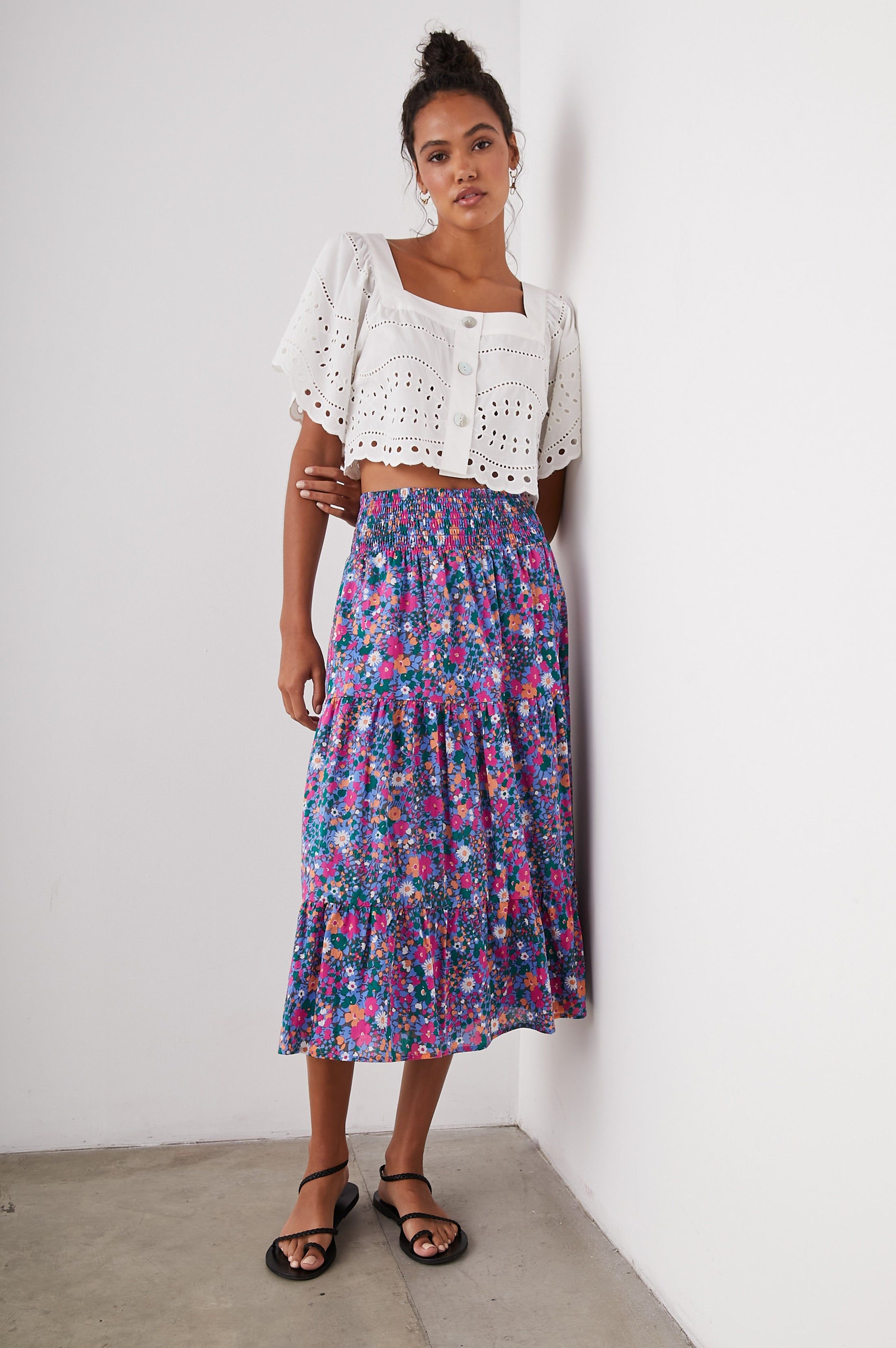 KIT TOP - WHITE EYELET EMBROIDERY sold by Rails product image thumbnail 4