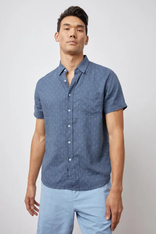 CARSON SHIRT - LOUIS LEAF NAVY GREEN sold by Rails