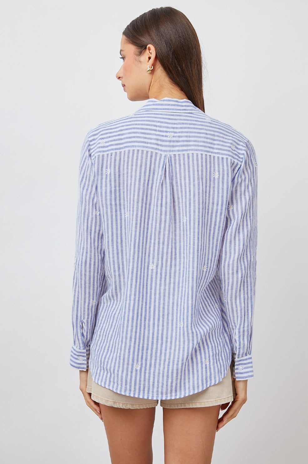 CHARLI SHIRT - BLUE STRIPE DAISY EMBROIDERY sold by Rails product image thumbnail 5
