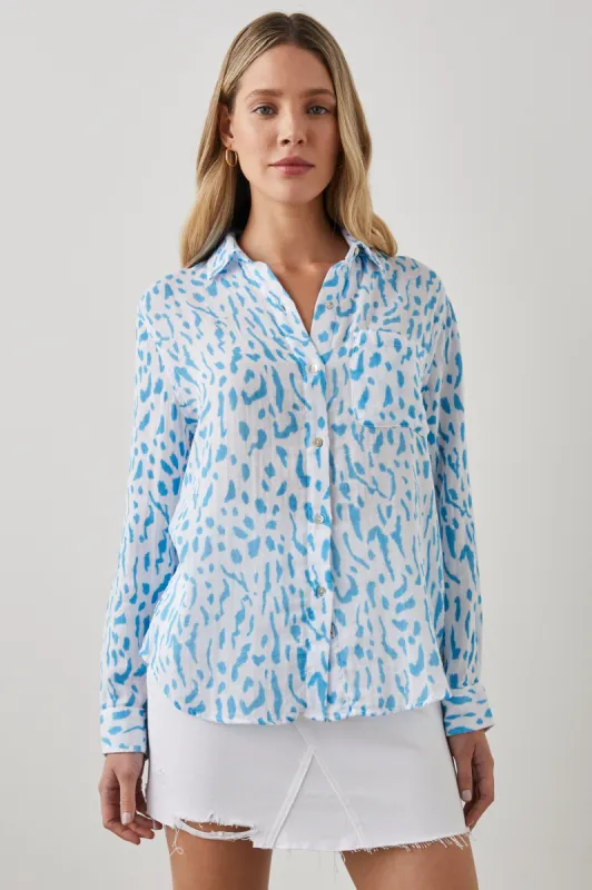 ELLIS SHIRT - TEAL CHEETAH sold by Rails