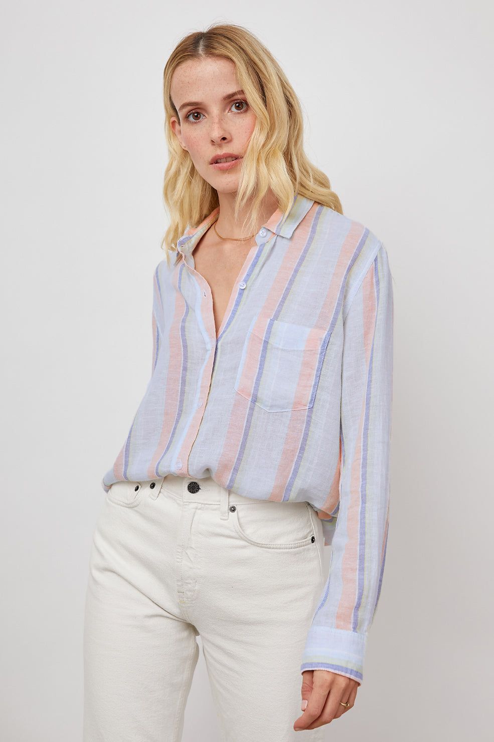 CHARLI SHIRT - BIARRITZ MULTI STRIPE sold by Rails product image thumbnail 4