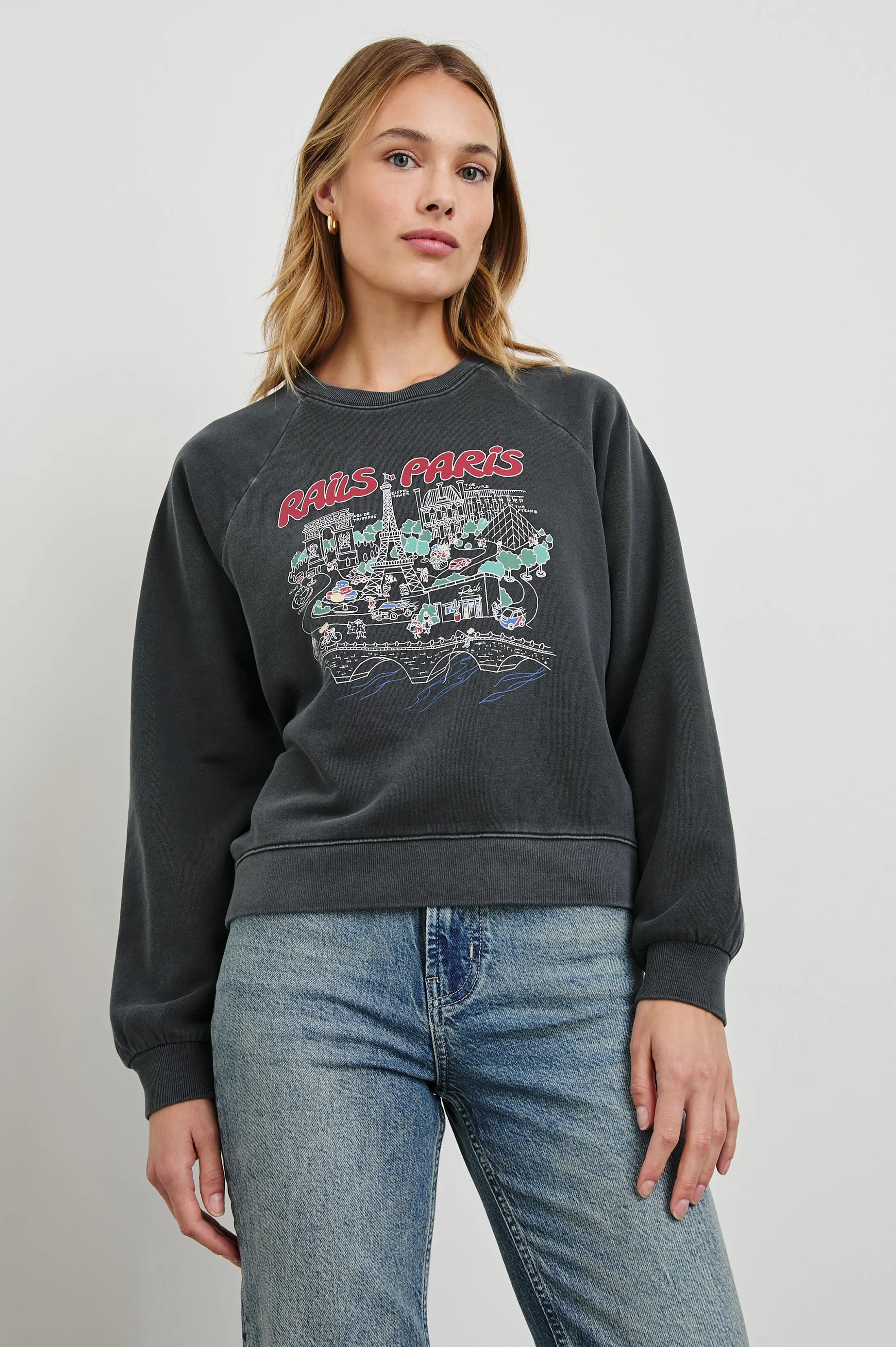 VINTAGE RAGLAN SWEATSHIRT - RAILS PARIS MAP sold by Rails