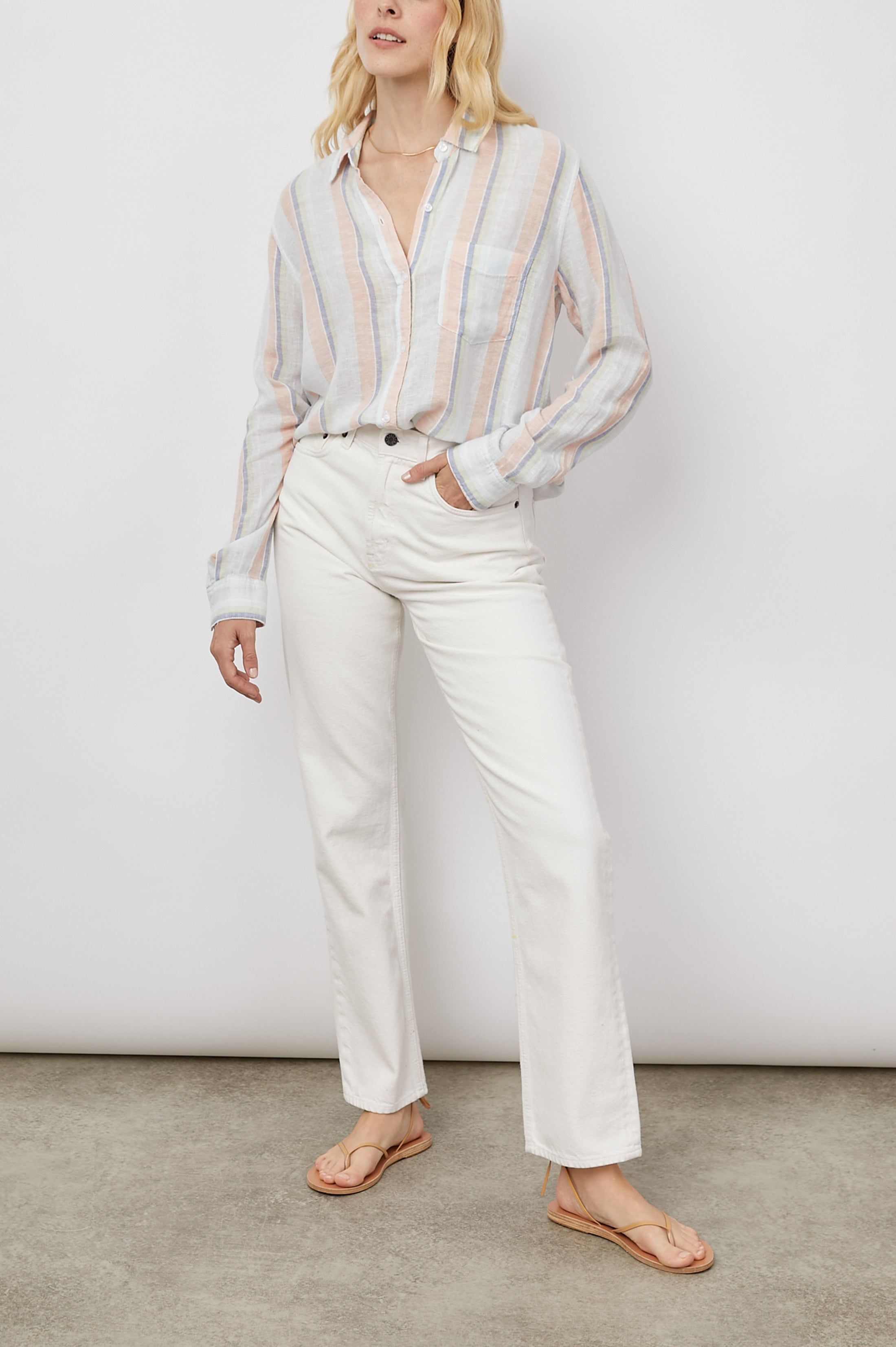 CHARLI SHIRT - BIARRITZ MULTI STRIPE sold by Rails product image thumbnail 3