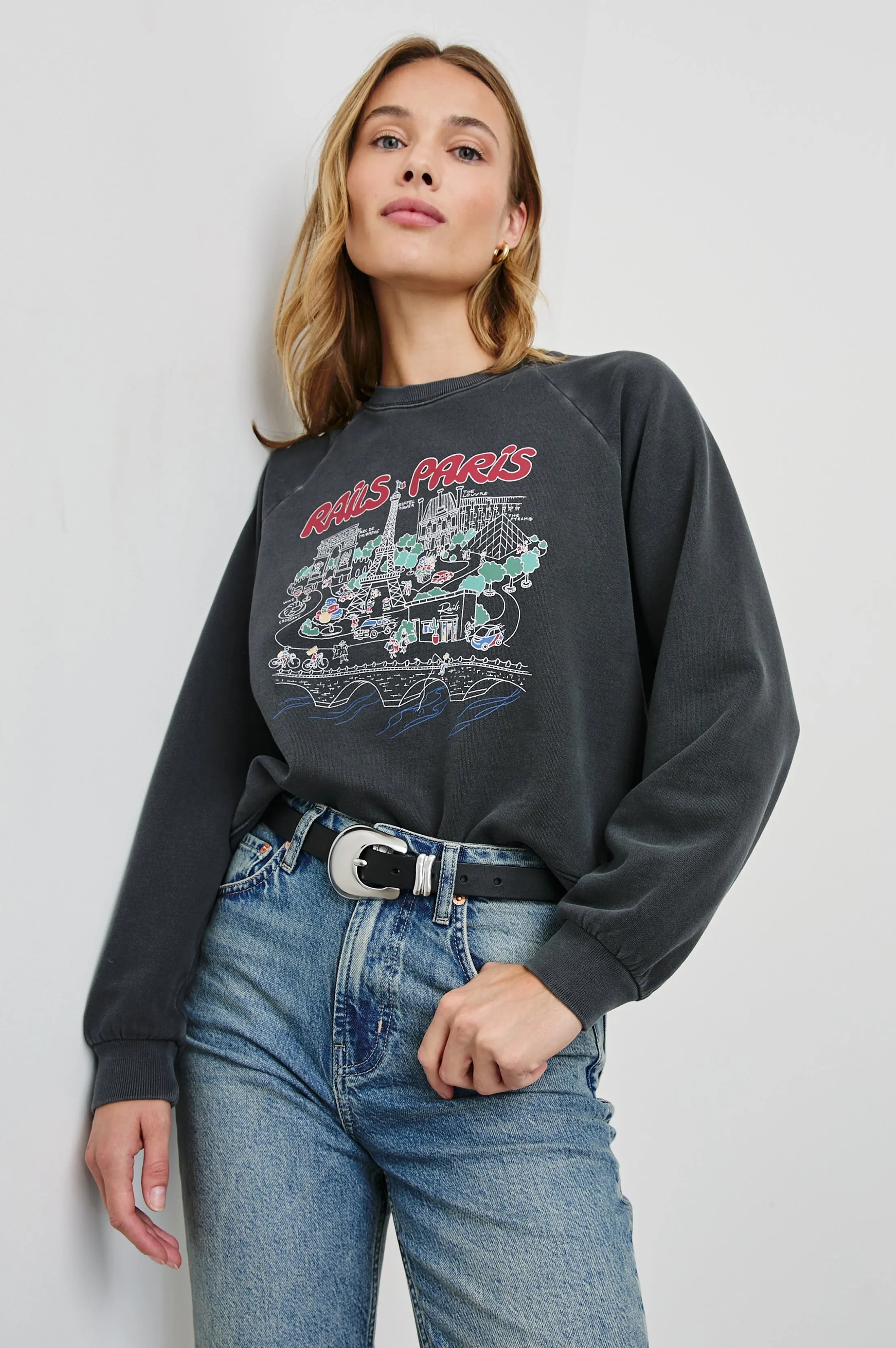 VINTAGE RAGLAN SWEATSHIRT - RAILS PARIS MAP sold by Rails product image thumbnail 4