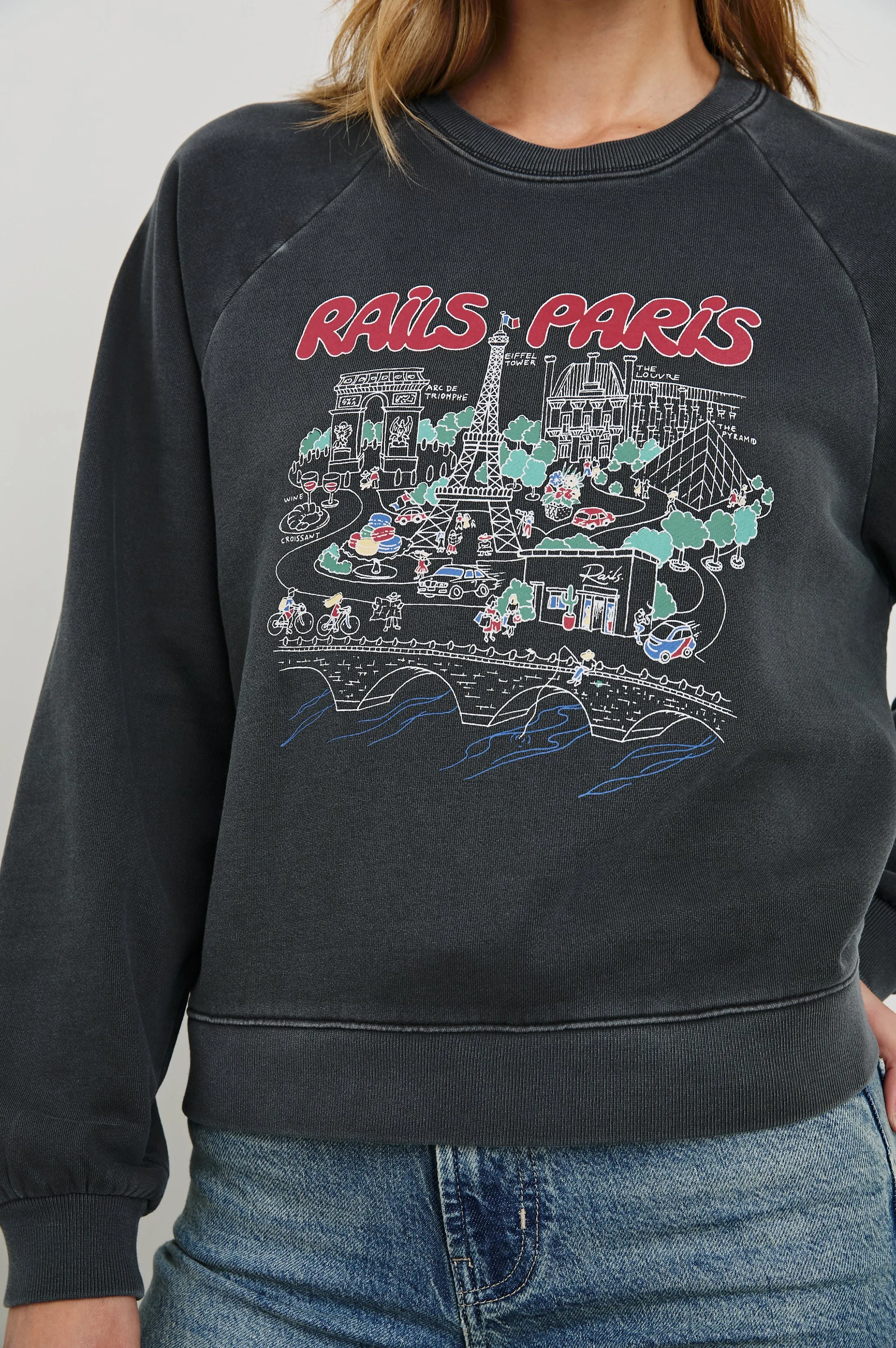 VINTAGE RAGLAN SWEATSHIRT - RAILS PARIS MAP sold by Rails product image thumbnail 2