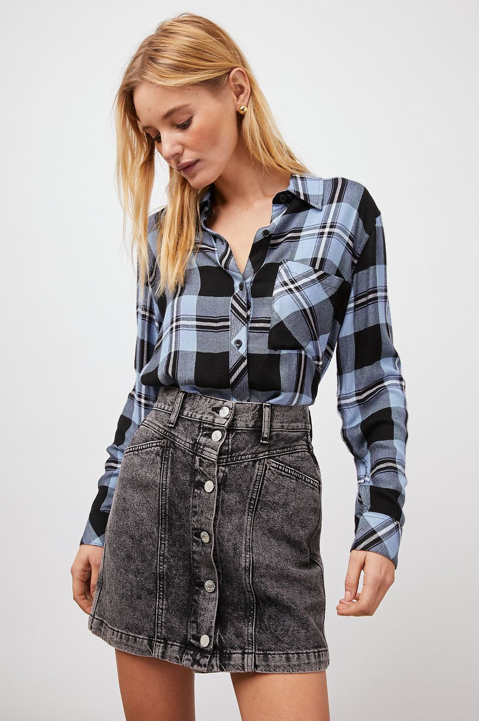 HUNTER SHIRT - CURRENT ONYX WHITE sold by Rails