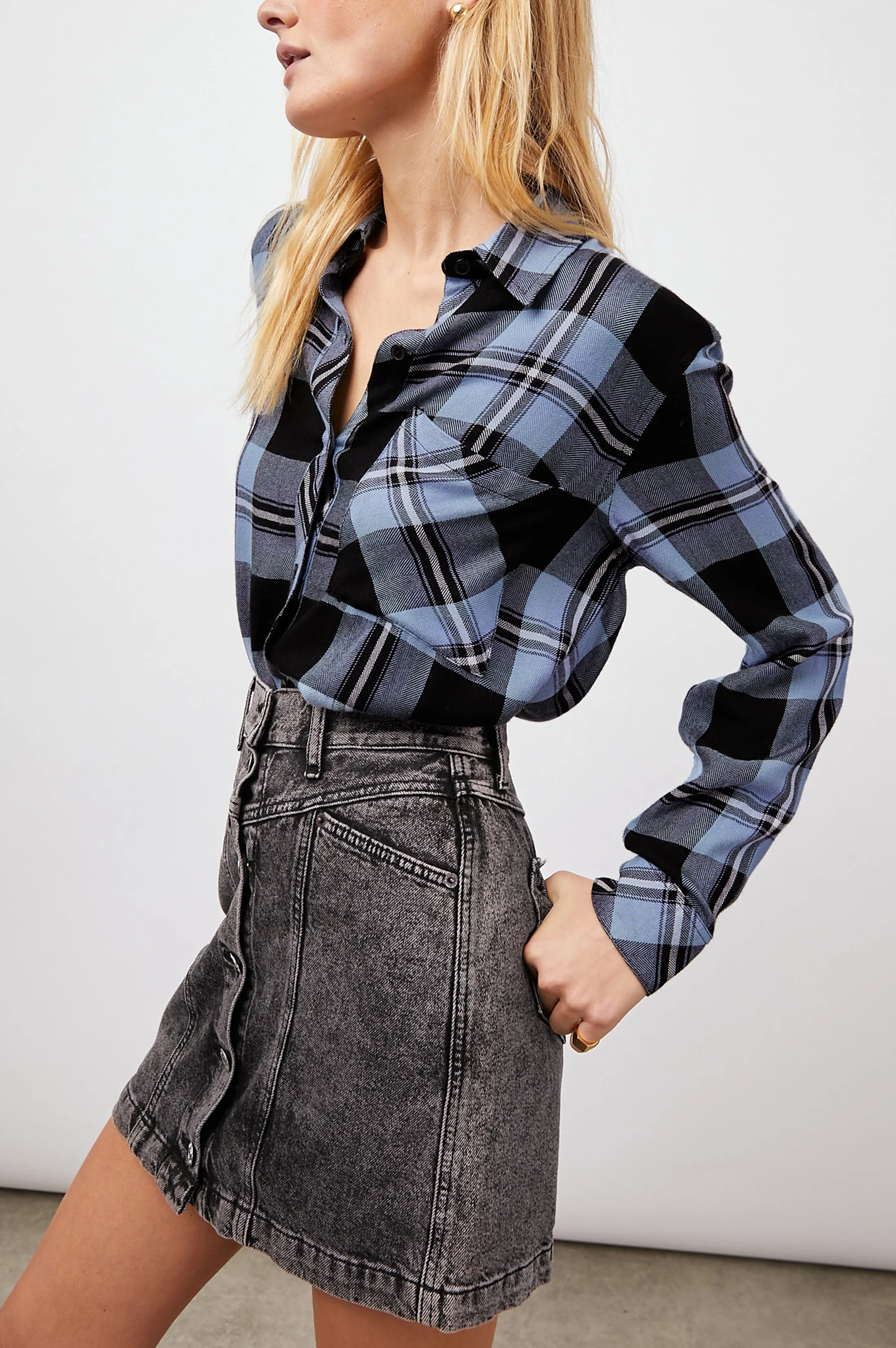 HUNTER SHIRT - CURRENT ONYX WHITE sold by Rails product image thumbnail 4