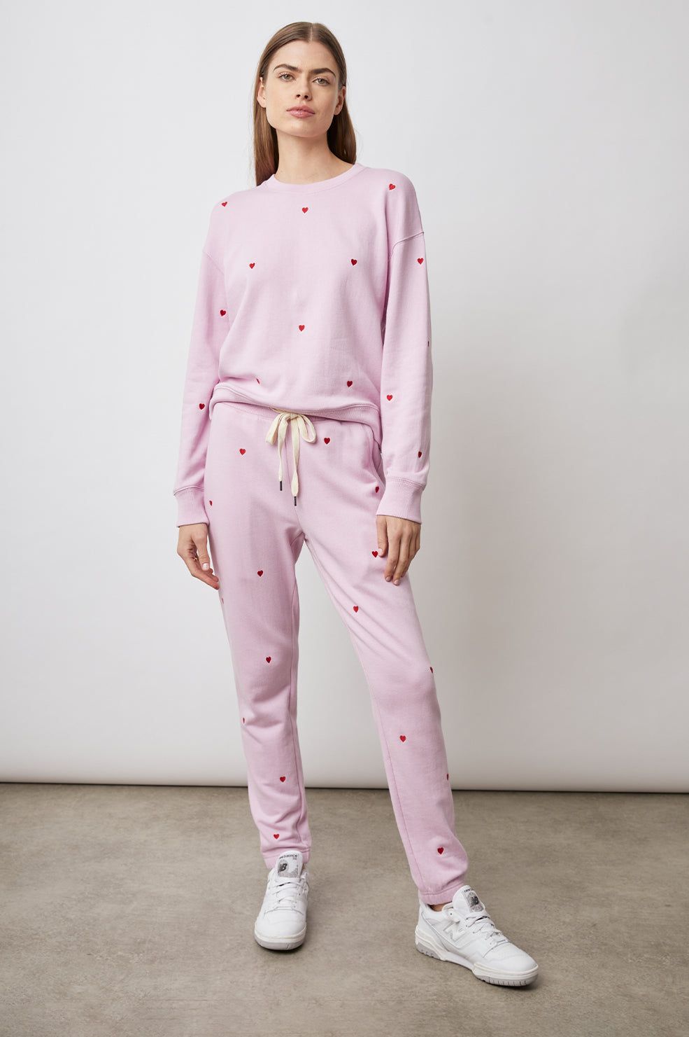 RAMONA SWEATSHIRT - RED EMBROIDERED HEARTS sold by Rails product image thumbnail 3