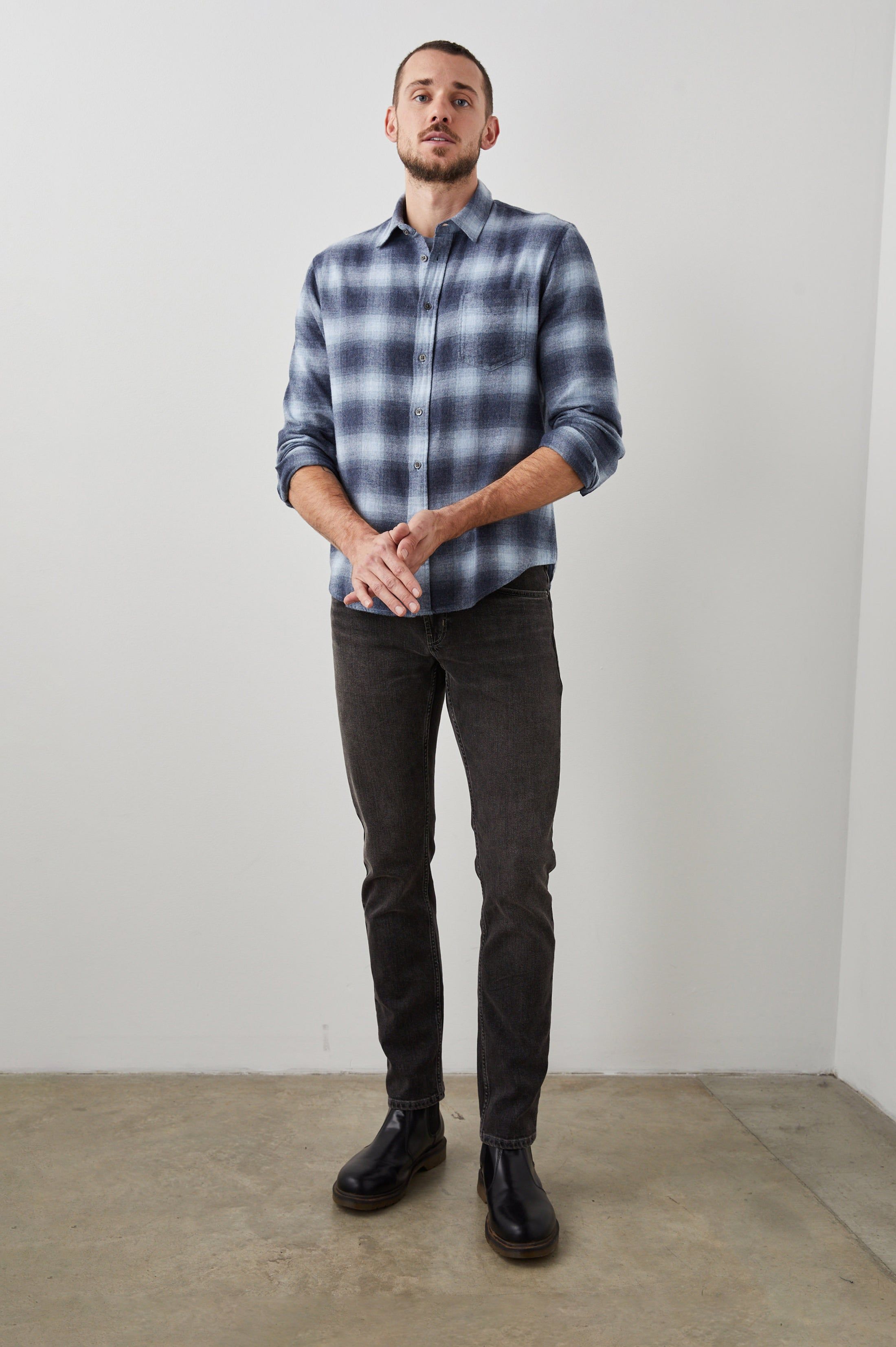 LENNOX SHIRT - DENIM SHADOW sold by Rails product image thumbnail 3