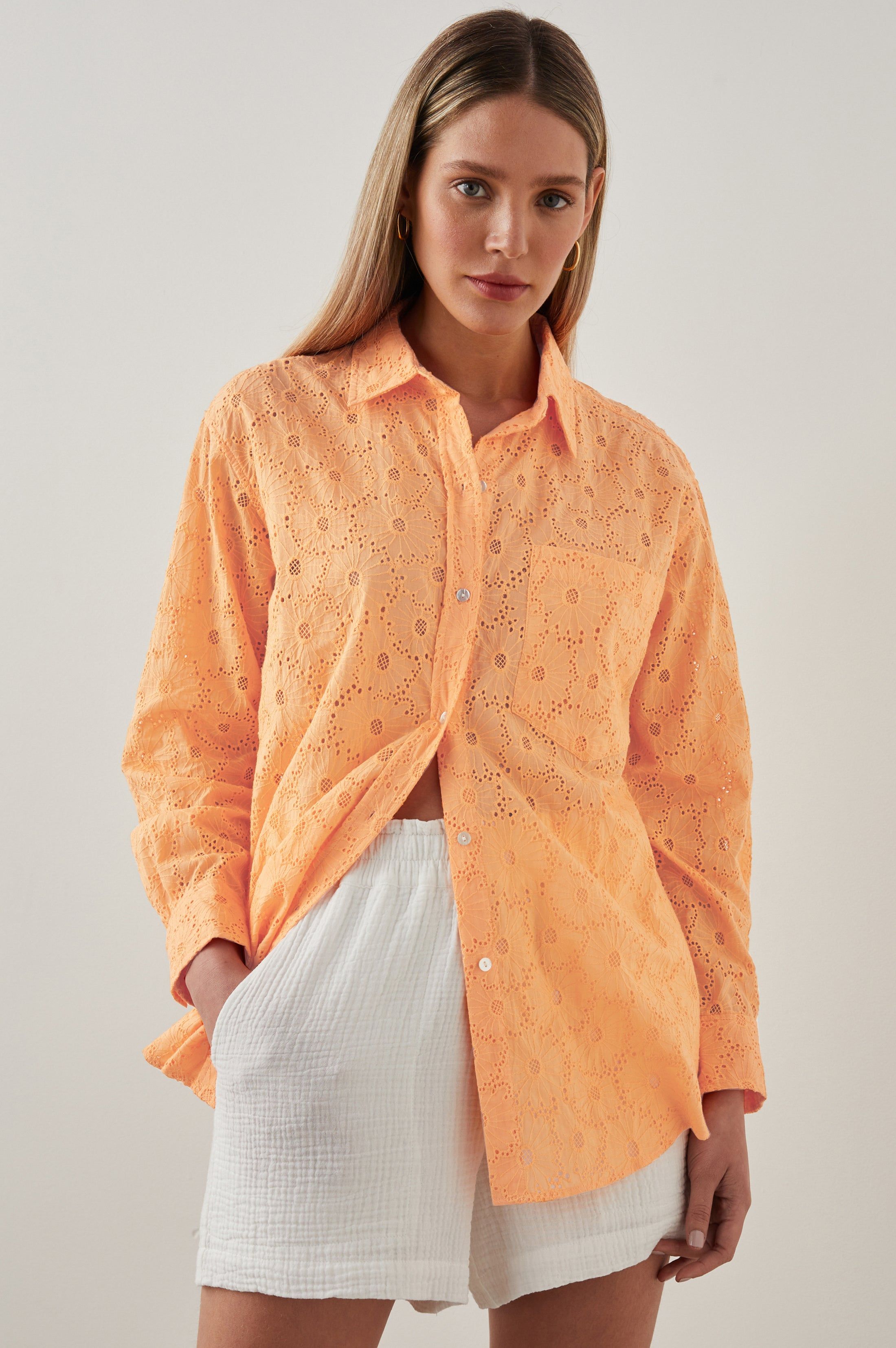ARLO SHIRT - MARIGOLD EYELET sold by Rails product image thumbnail 4