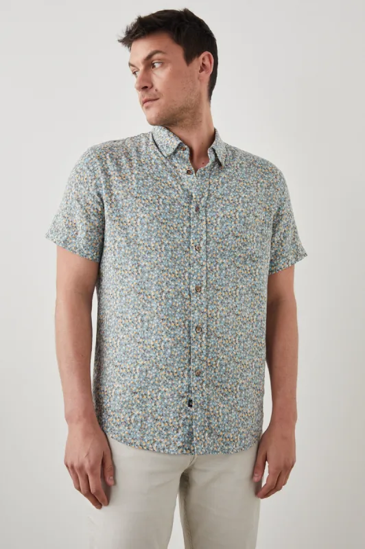 CARSON SHIRT - SPRING BLOSSOM TEAL CREAMSICLE sold by Rails
