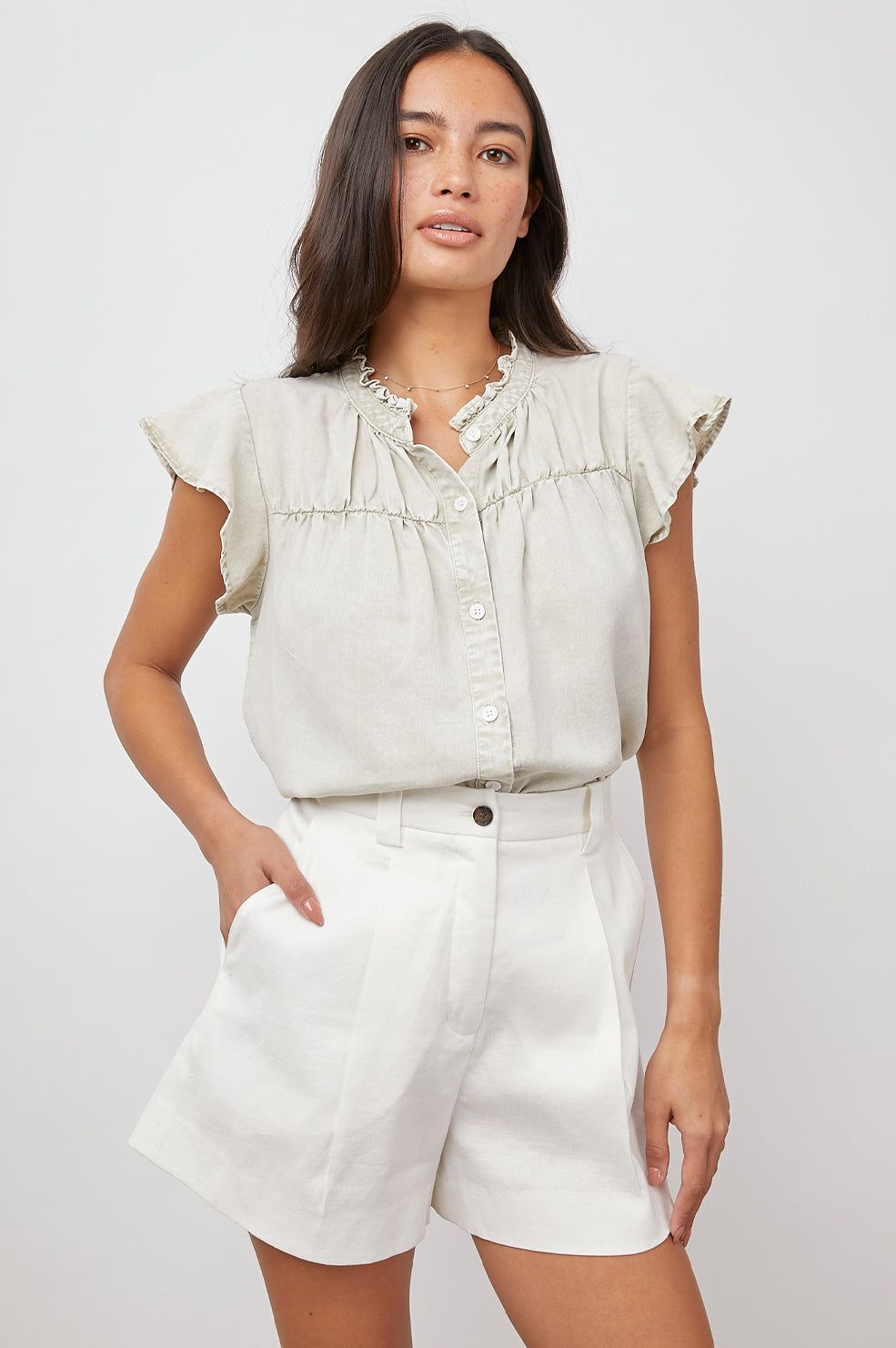 RUTHIE TOP - SAGE ACID WASH sold by Rails product image thumbnail 4