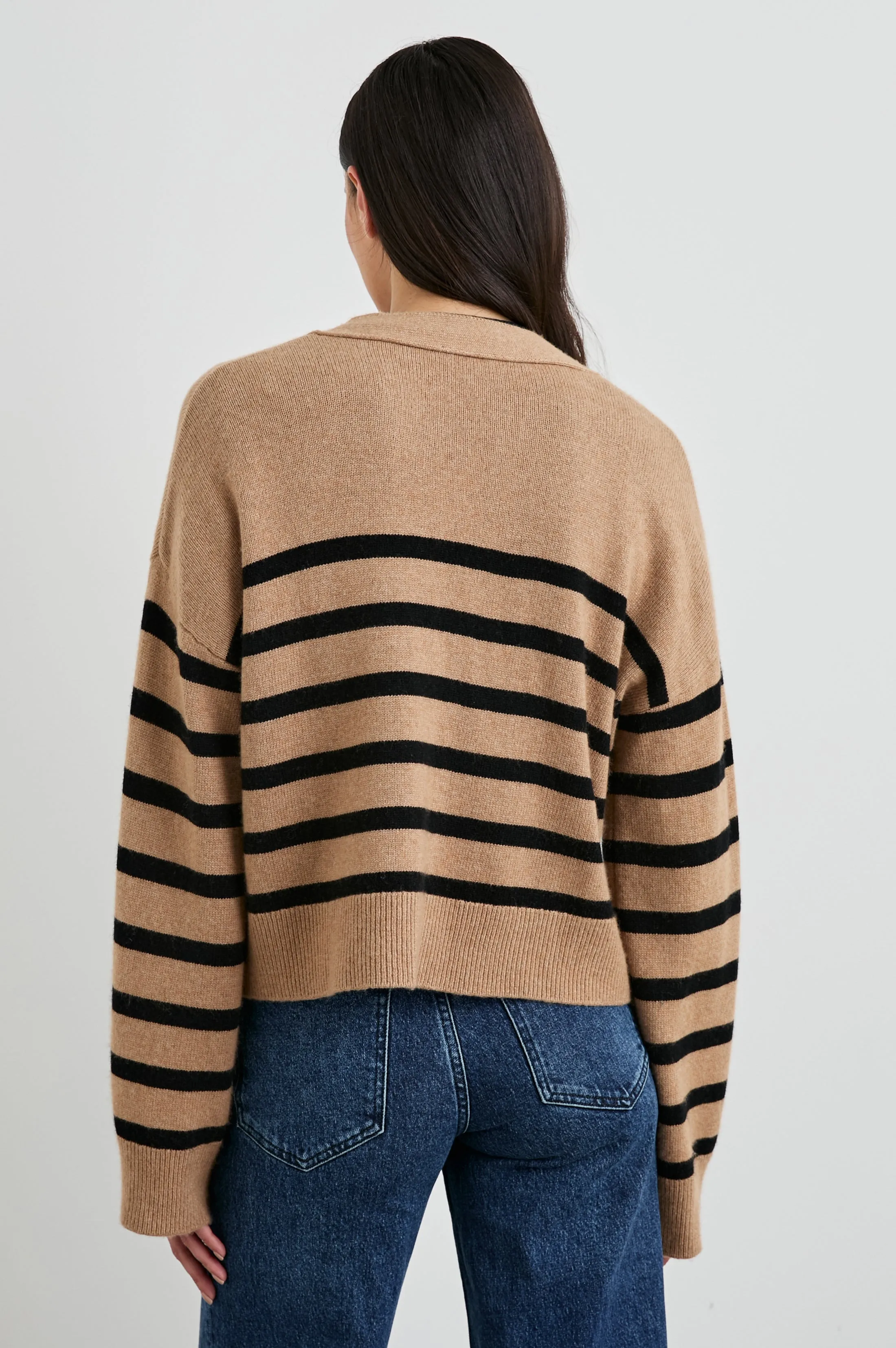 GENEVA CARDIGAN - CAMEL BLACK STRIPE sold by Rails product image thumbnail 5