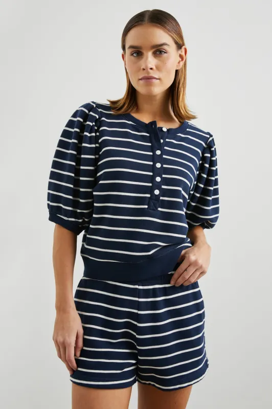 DOM SWEATSHIRT - NAVY WHITE STRIPE made by Rails