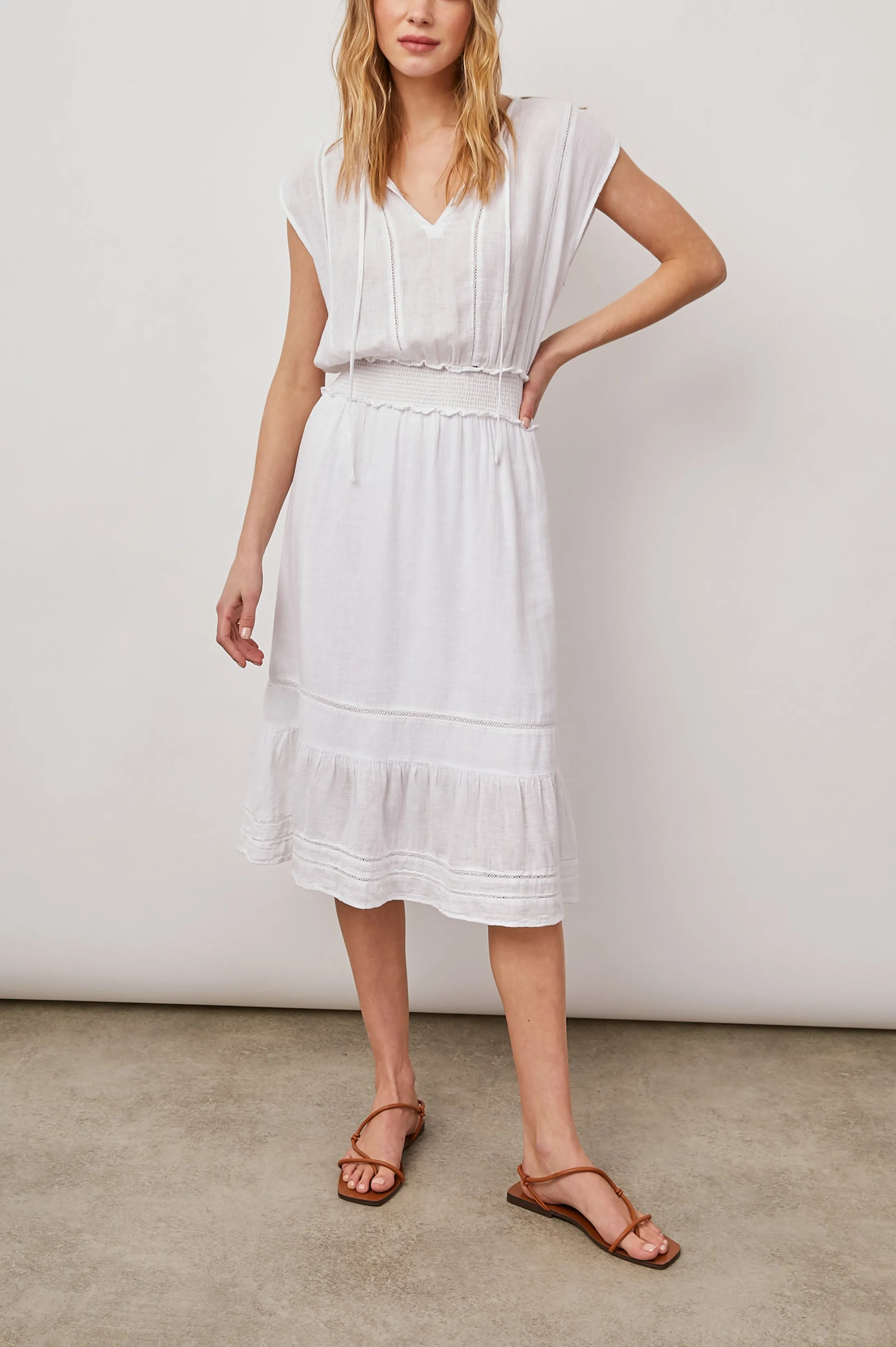 ASHLYN DRESS - WHITE LACE DETAIL sold by Rails
