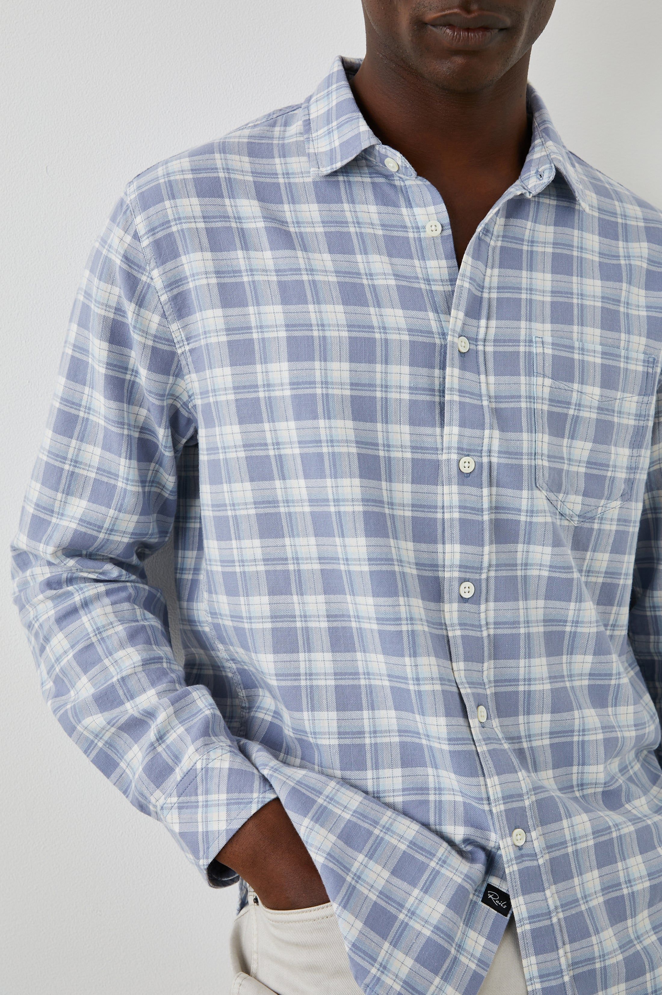 WYATT SHIRT - SEAGLASS WHITE TOPAZ sold by Rails product image thumbnail 2