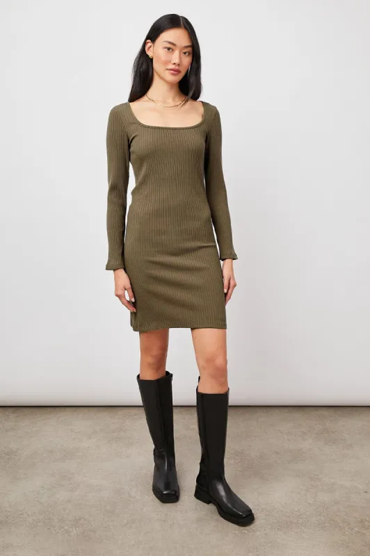 YARA DRESS - OLIVE made by Rails