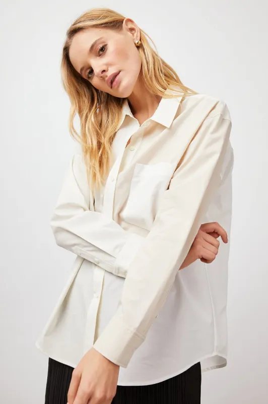 ARLO SHIRT - IVORY COLOR BLOCK sold by Rails